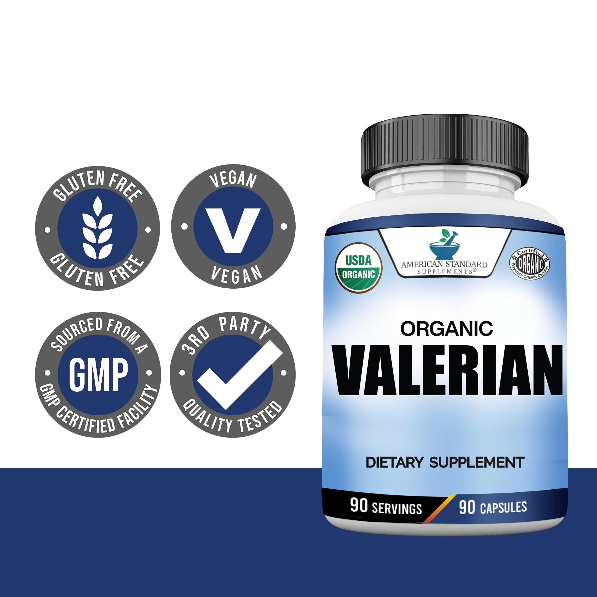 American Standard Organic Valerian – 90 Capsules, Pack of 2 | Vegan, Gluten Free, Non-GMO - Image 7