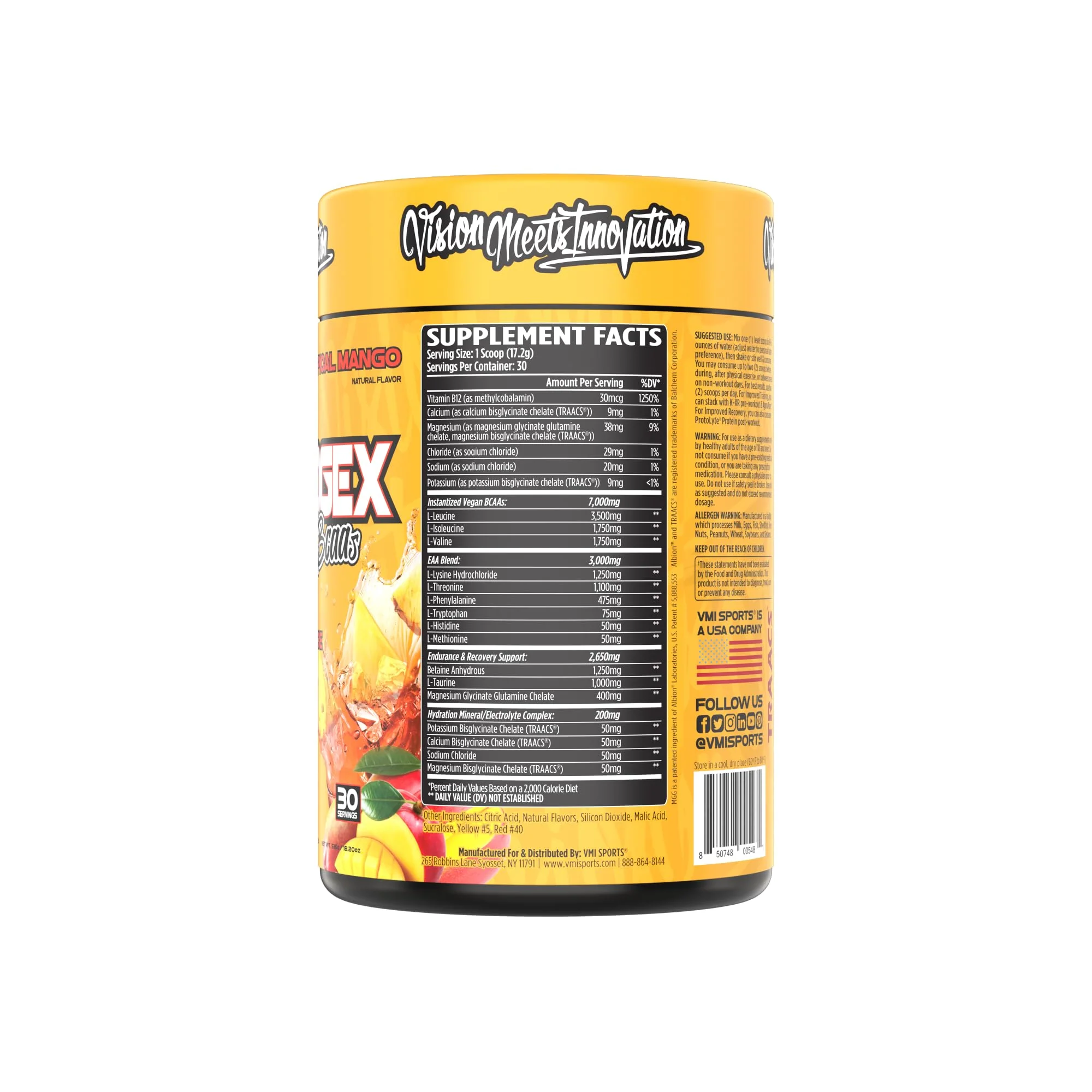 Aminogex Ultra BCAA Powder – Tropical Mango, 30 Servings - Image 3