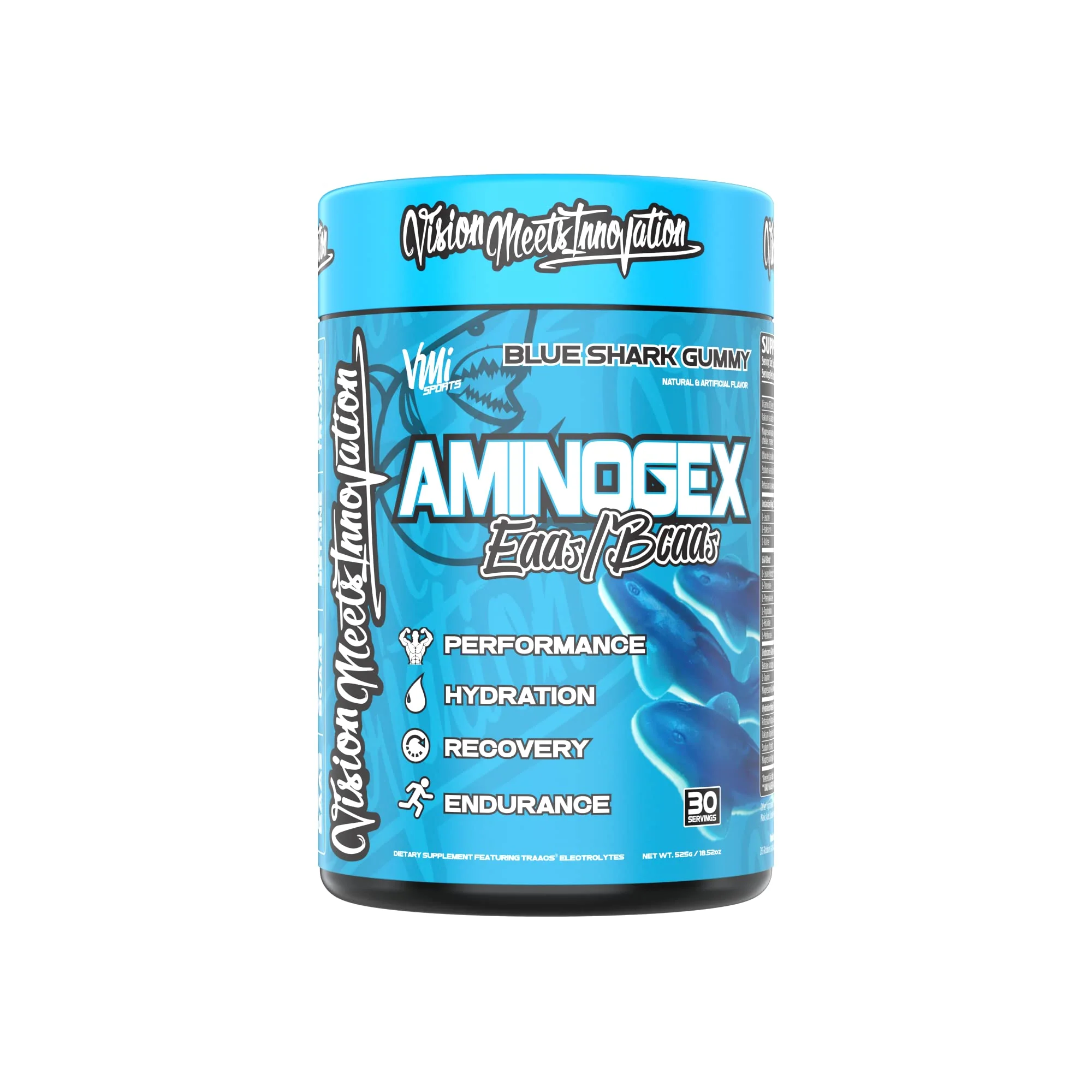 Aminogex Ultra by VMI Sports | EAA + BCAA Powder | Hydration & Recovery with Electrolytes, Betaine & Glutamine | 30 Servings | Blue Shark Gummy - Image 5