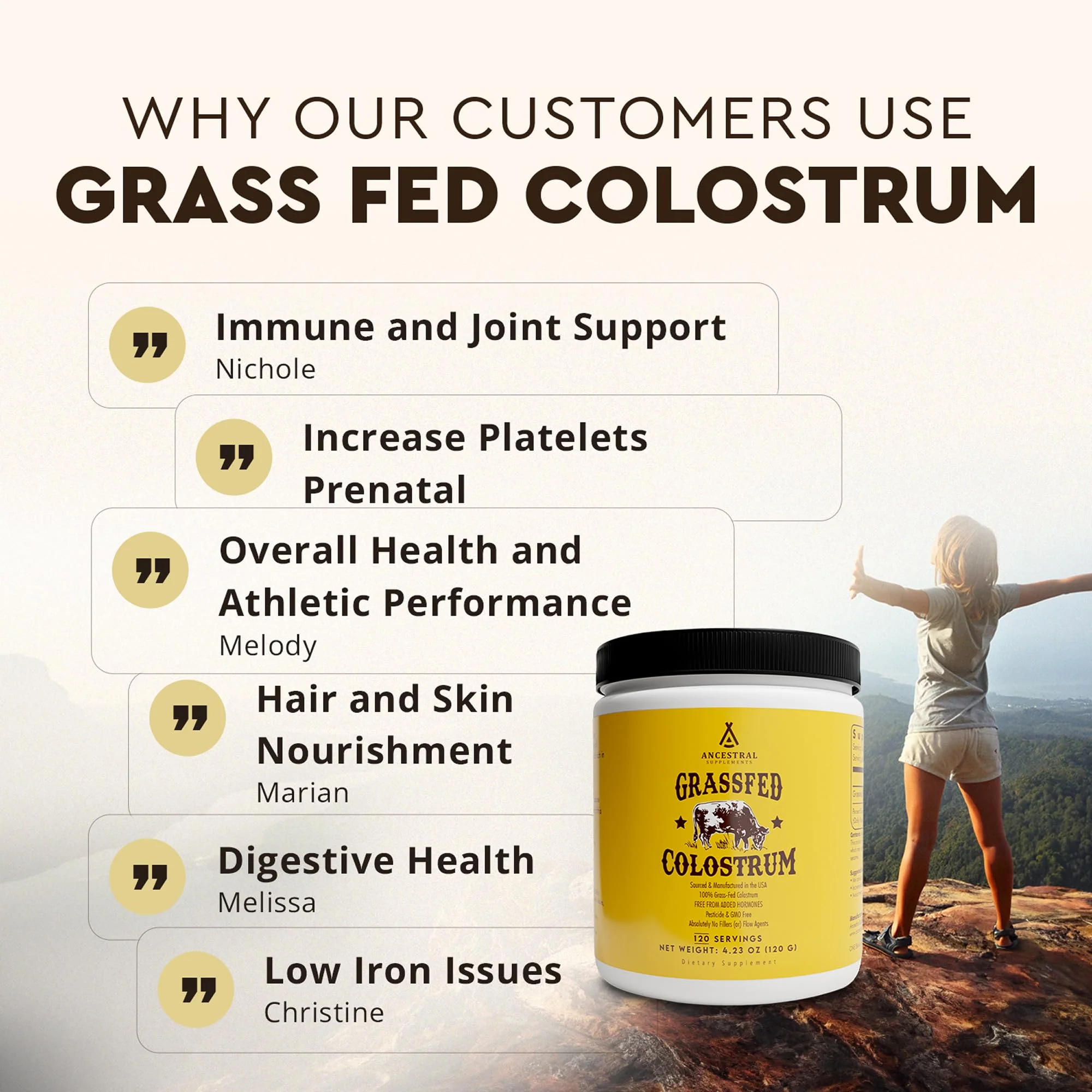 Ancestral Supplements Bovine Colostrum Powder – Grass-Fed, Freeze-Dried, Gut Health & Immune Support, 120 Servings - Image 14