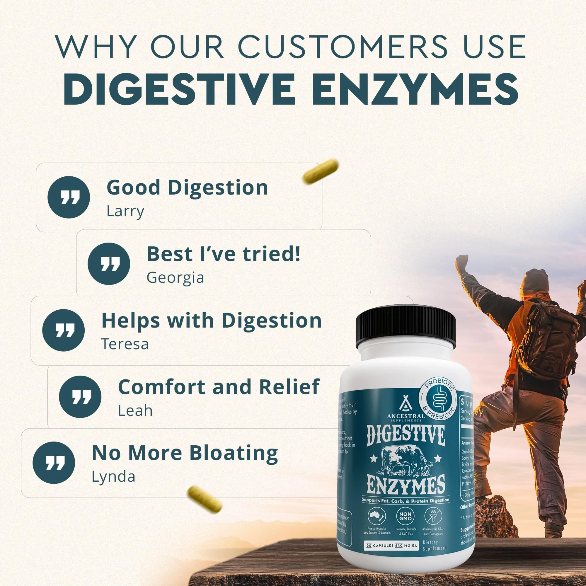 Ancestral Supplements Digestive Enzymes for Women & Men – Probiotics & Grass-Fed Organs, 90 Capsules - Image 13