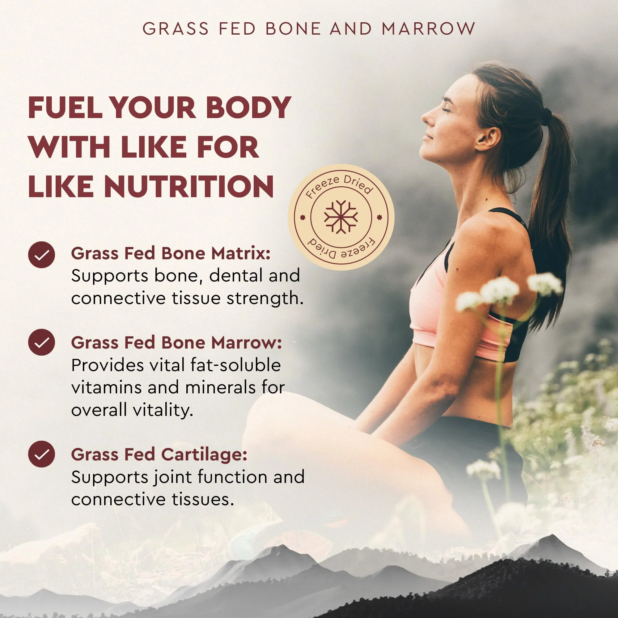 Ancestral Supplements Grass-Fed Beef Bone & Marrow — 180 Capsules (3000mg) for Joint, Skin & Oral Health - Image 4