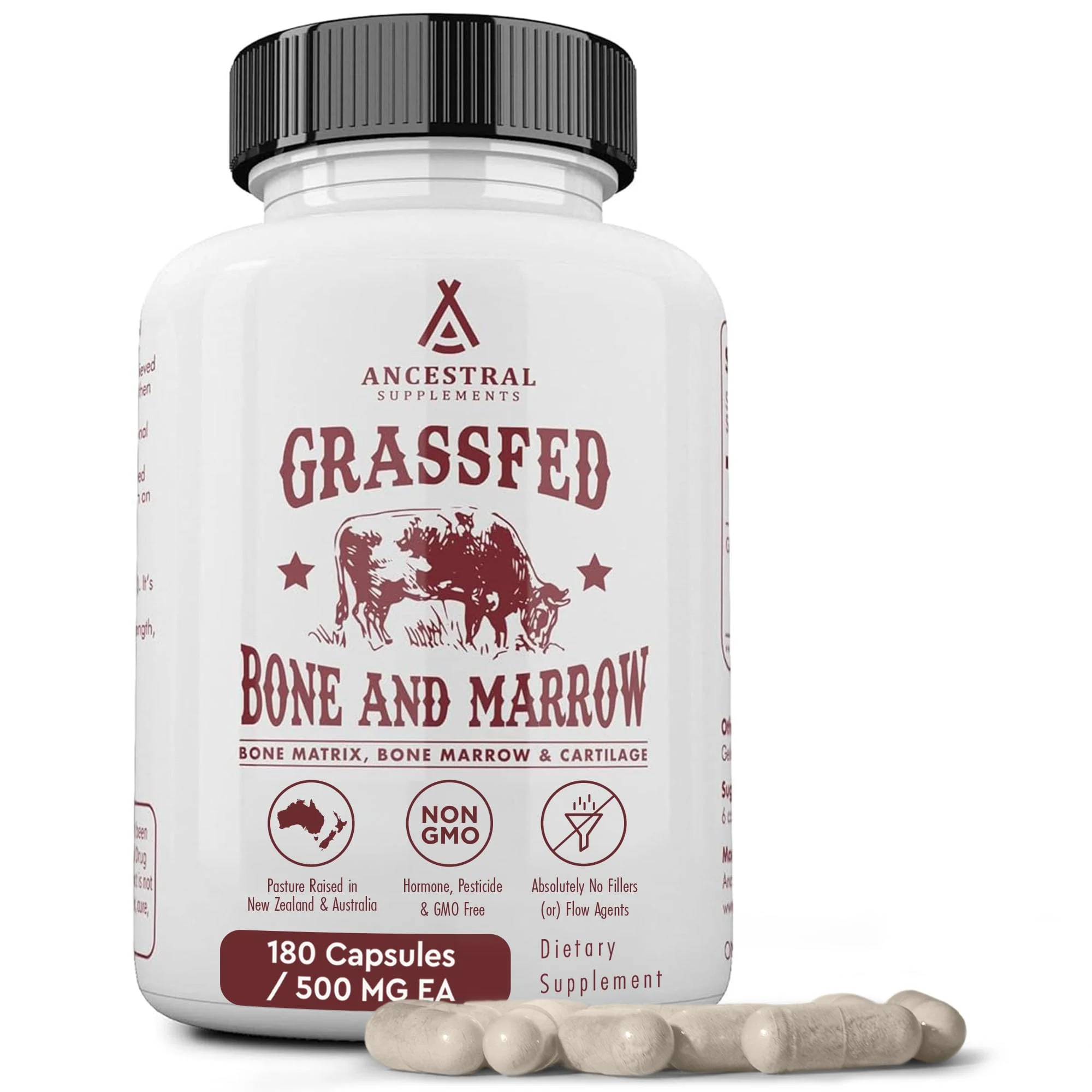 Ancestral Supplements Grass-Fed Beef Bone & Marrow — 180 Capsules (3000mg) for Joint, Skin & Oral Health - Image 8