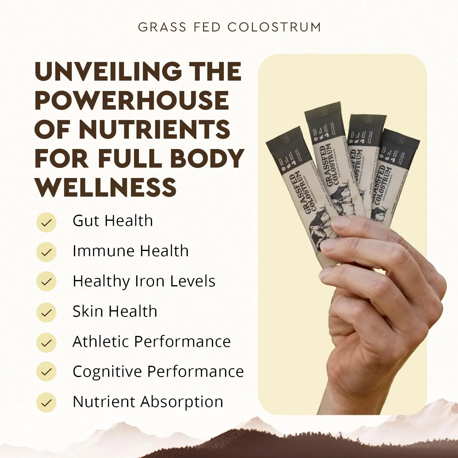 Ancestral Supplements Grass-Fed Beef Bovine Colostrum Powder Packets – Immune Support, Gut Health, 30 Sticks - Image 2