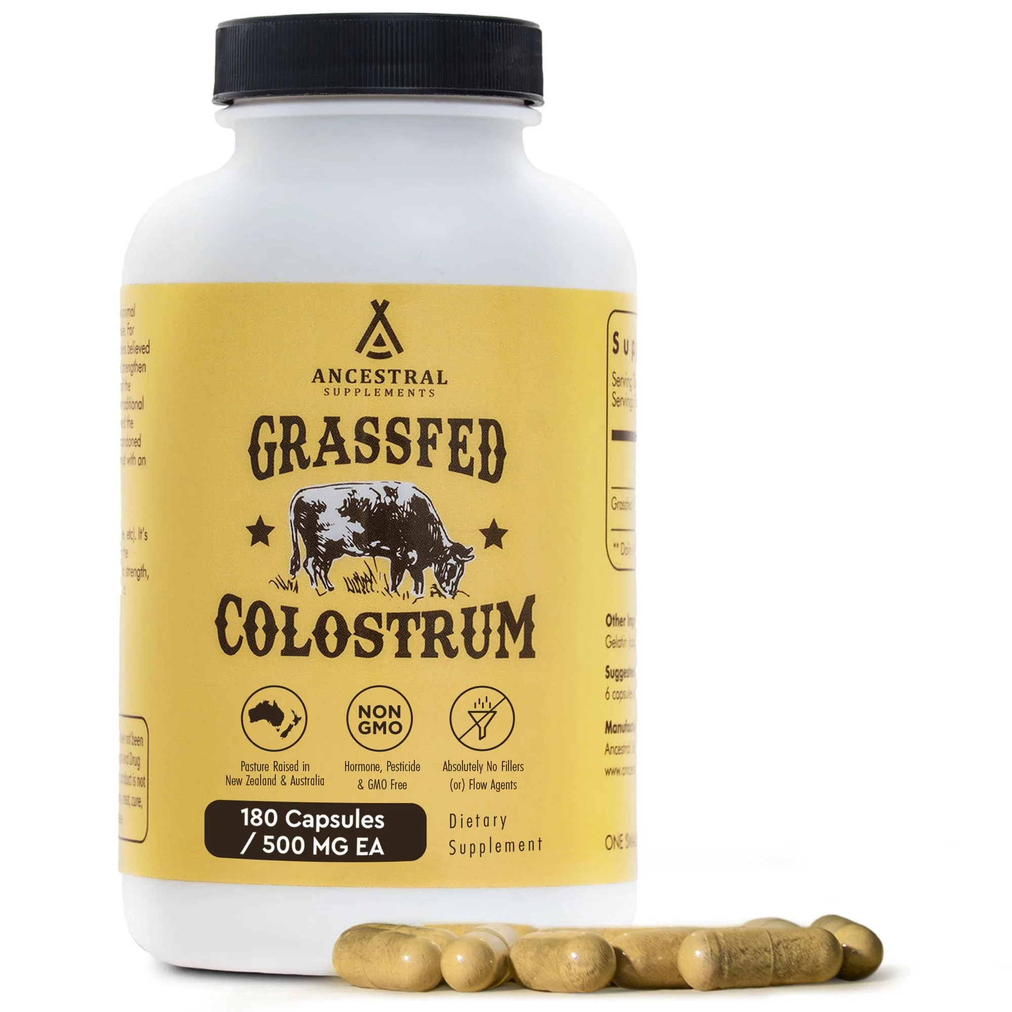 Ancestral Supplements Grass Fed Beef Colostrum Supplement – 3000 mg, 180 Capsules | Immune & Gut Health Support - Image 8