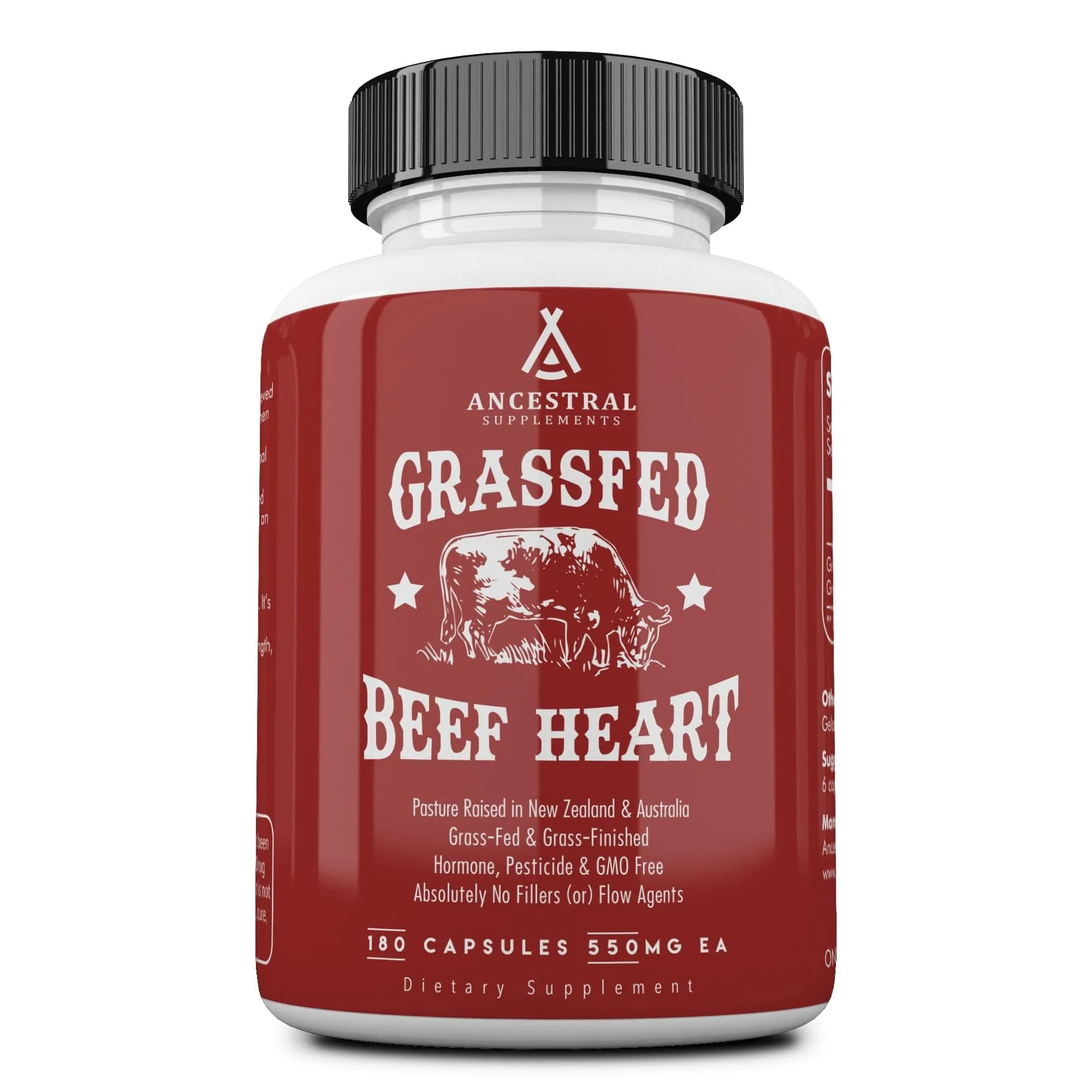 Ancestral Supplements Grass-Fed Beef Heart 3300mg – CoQ10, 180 Capsules, Non-GMO - Image 5