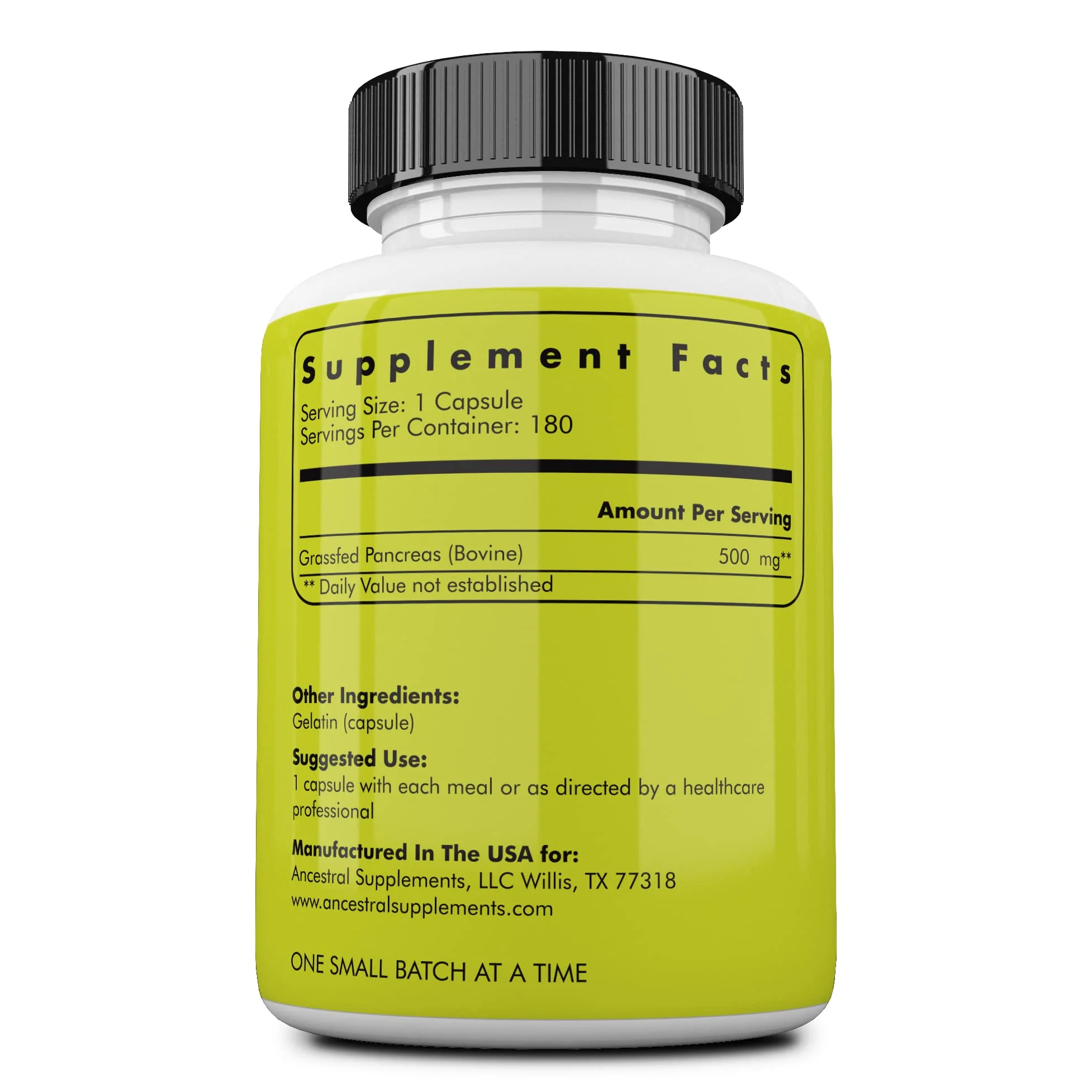 Ancestral Supplements Grass-Fed Beef Pancreas 500mg – Digestive Enzymes, 180 Capsules - Image 6