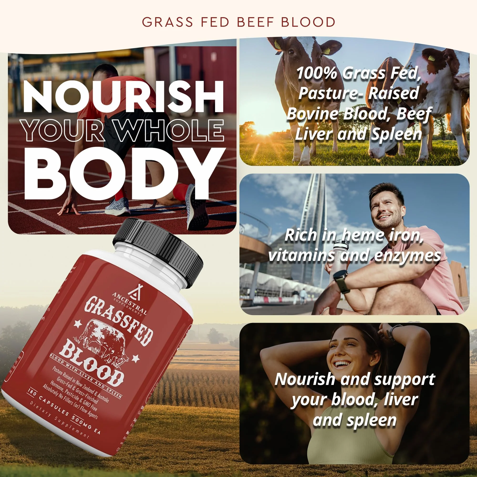 Ancestral Supplements Grass Fed Blood is Blood, Liver & Spleen Formula — 180 Capsules - Image 10