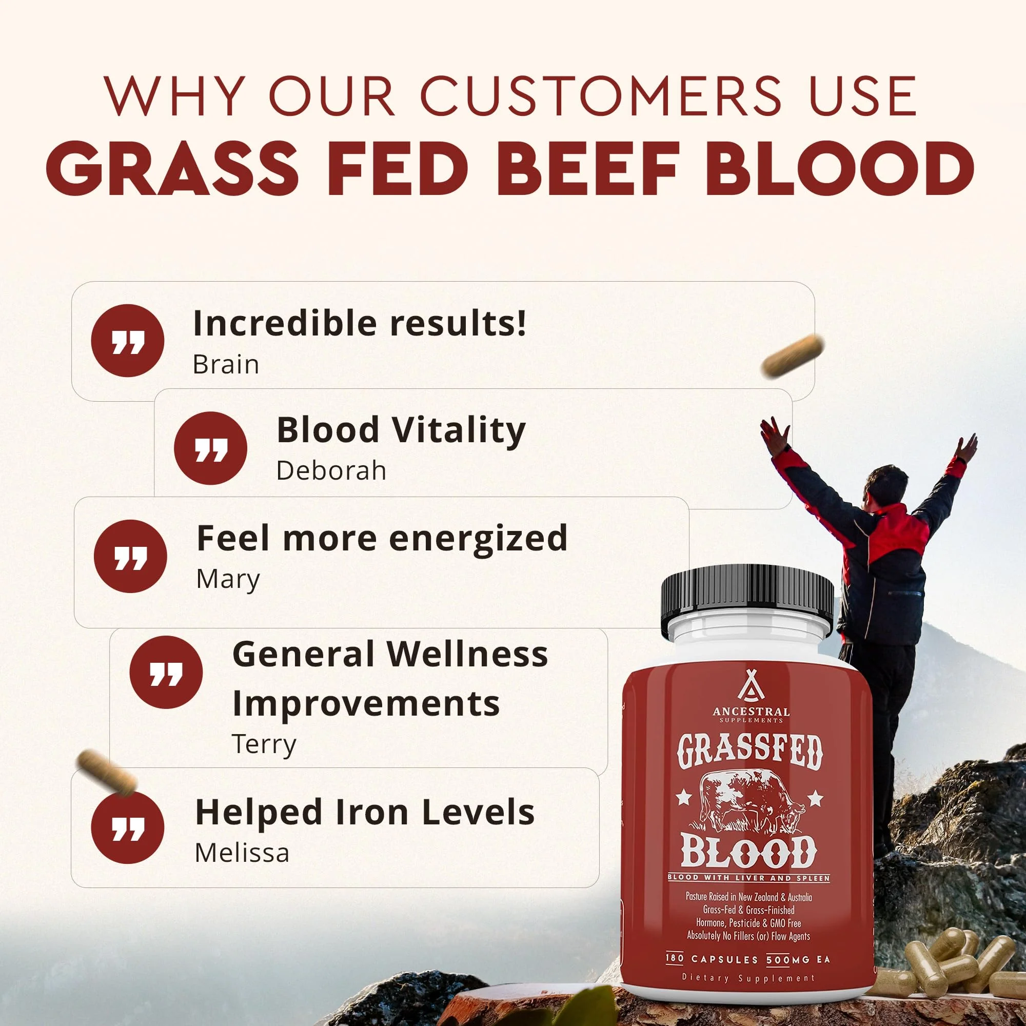 Ancestral Supplements Grass Fed Blood is Blood, Liver & Spleen Formula — 180 Capsules - Image 7