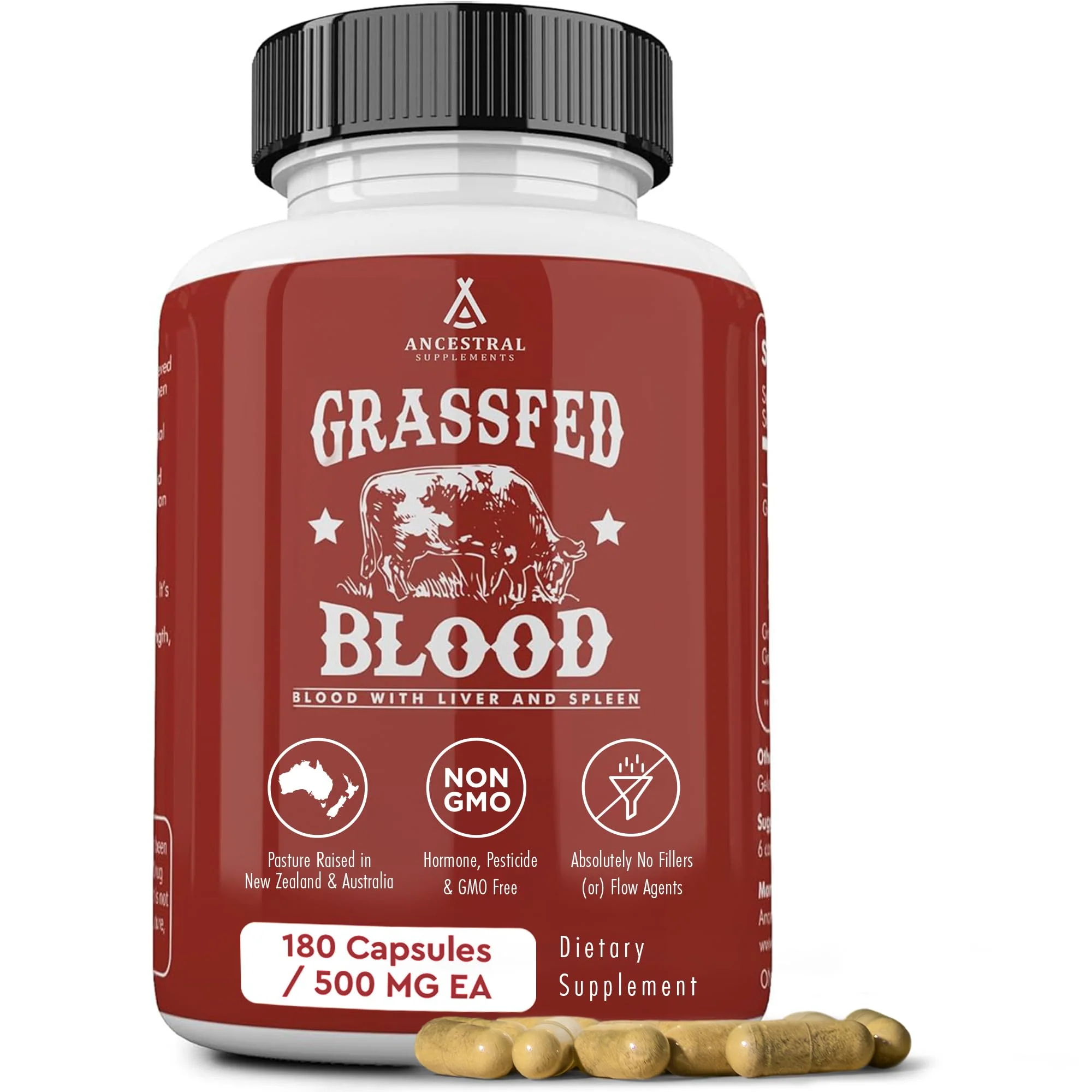 Ancestral Supplements Grass Fed Blood is Blood, Liver & Spleen Formula — 180 Capsules - Image 8