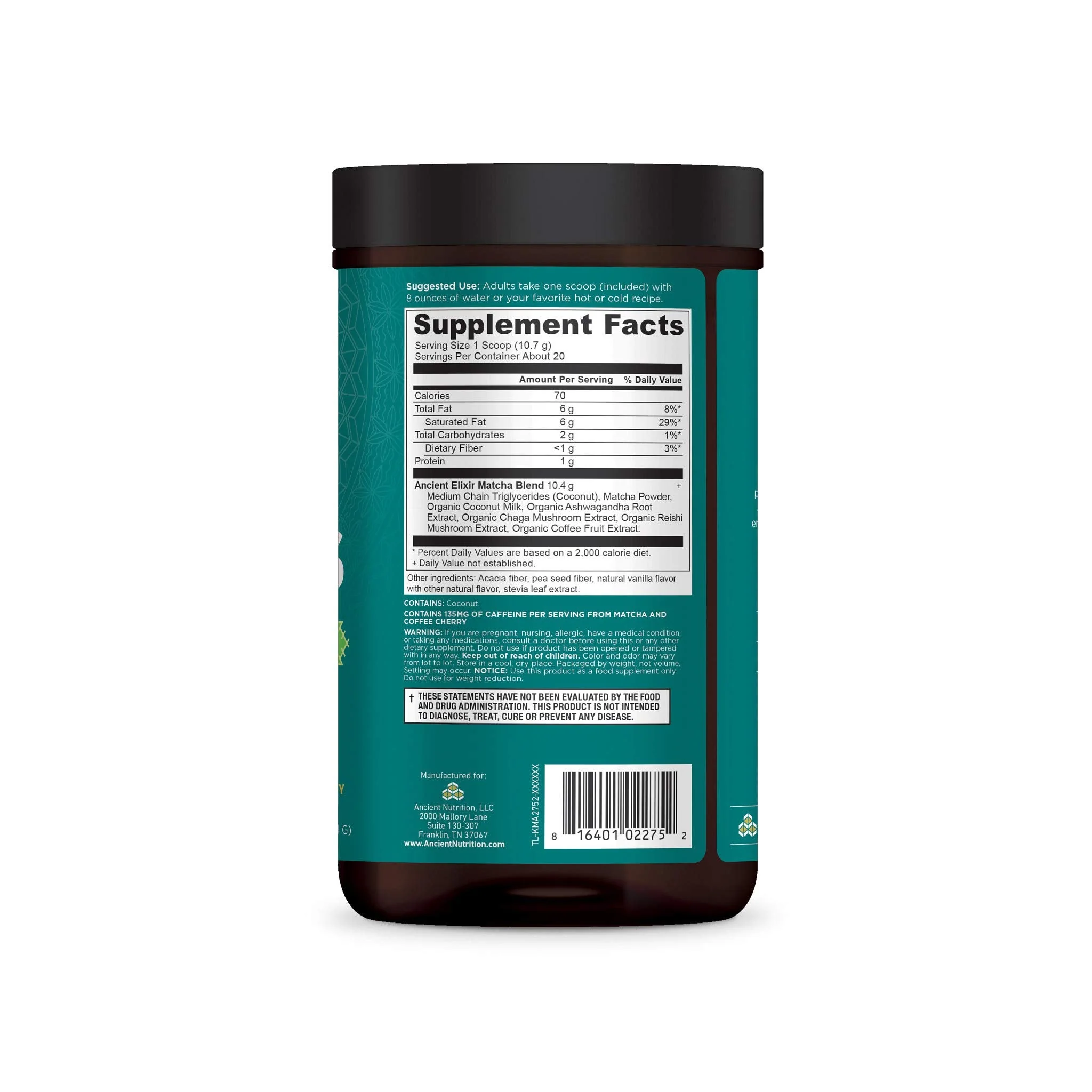 Ancient Elixirs Matcha with Ashwagandha — Superfood Matcha Energy Powder by Ancient Nutrition (20 Servings) - Image 13