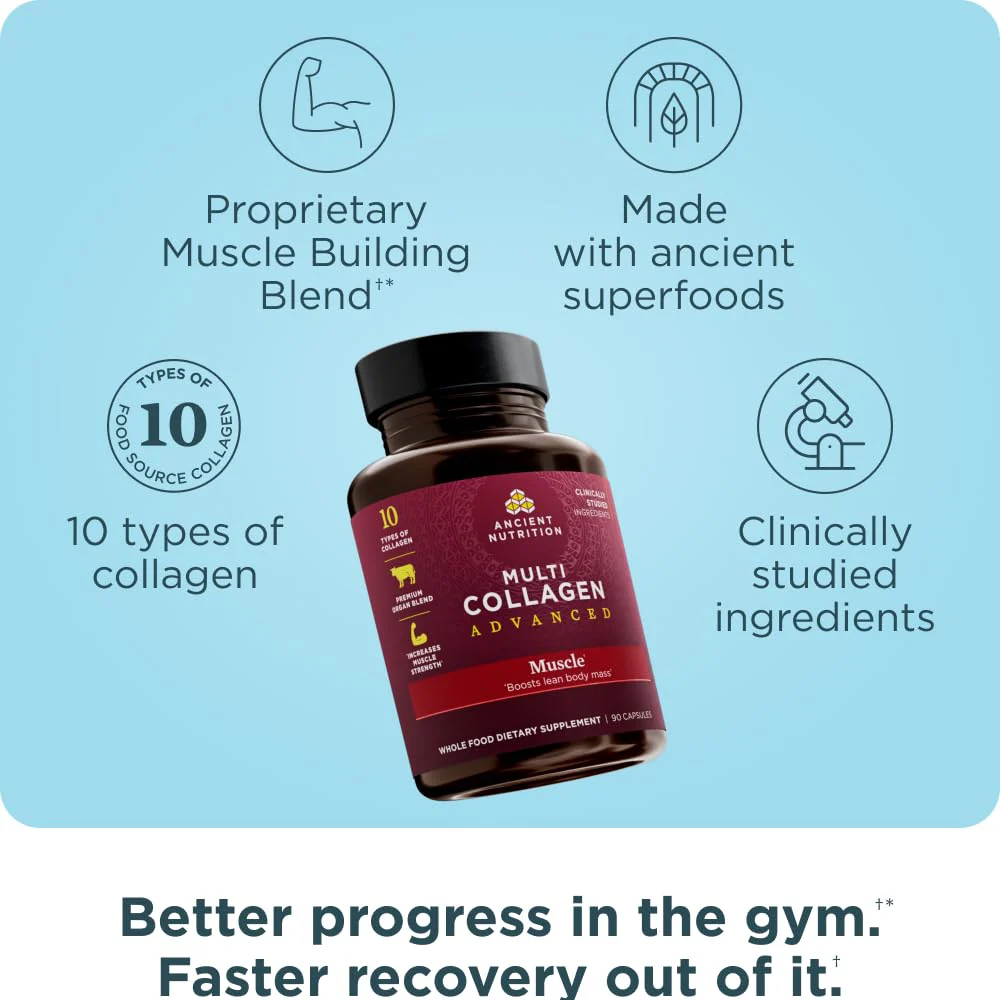 Ancient Nutrition Advanced Multi Collagen Protein Capsules – Muscle Support, 90 Count - Image 11