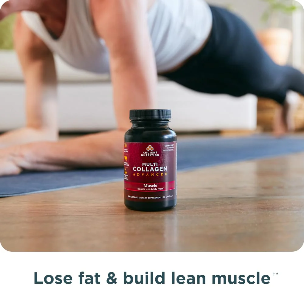 Ancient Nutrition Advanced Multi Collagen Protein Capsules – Muscle Support, 90 Count - Image 3