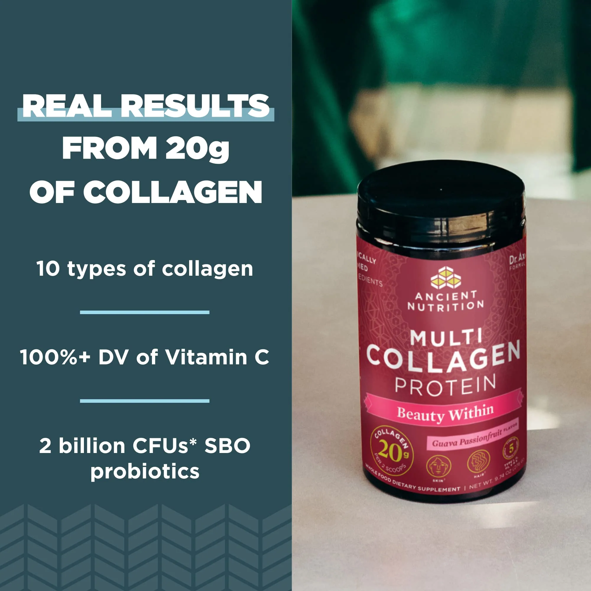 Ancient Nutrition Beauty Within Collagen Powder – Multi-Collagen with Guava Passionfruit, Vitamin C, 18.3 oz - Image 11