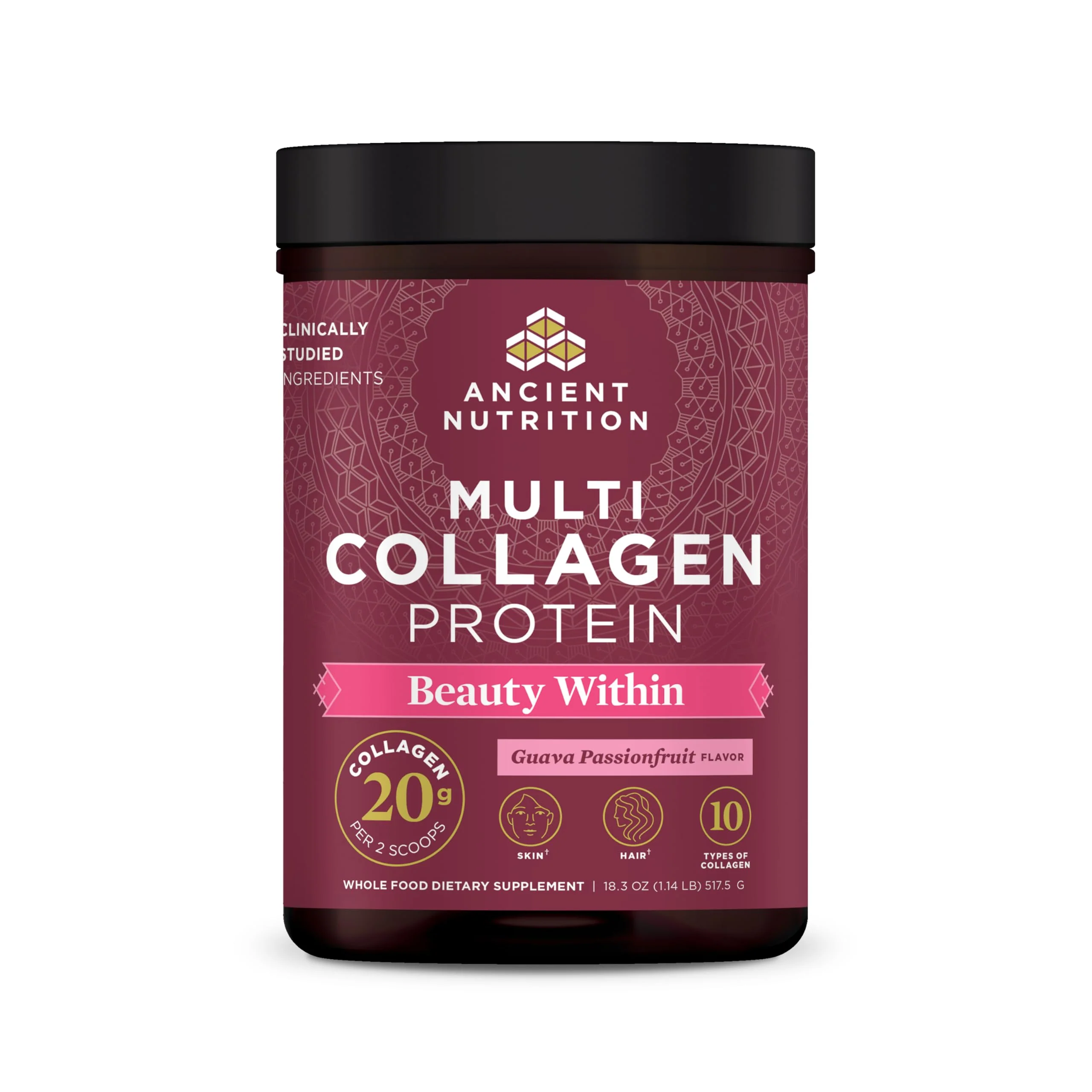 Ancient Nutrition Beauty Within Collagen Powder – Multi-Collagen with Guava Passionfruit, Vitamin C, 18.3 oz - Image 9