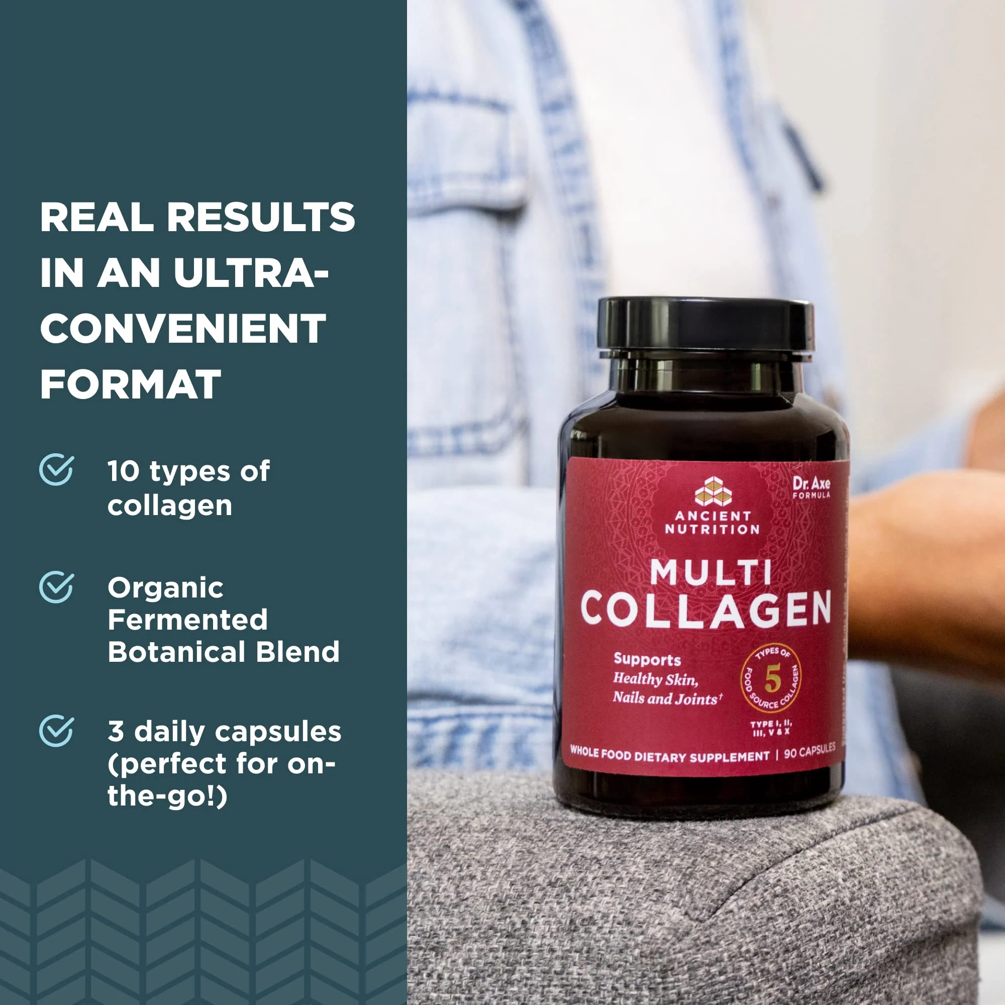Ancient Nutrition Collagen Peptides Pills — Multi-Collagen (I, II, III, V, X) 90 Capsules - Image 4