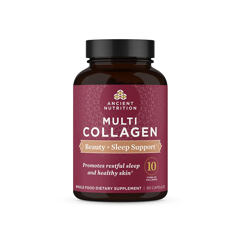 Ancient Nutrition Collagen Pills for Hair, Skin & Nails — Beauty + Sleep Formula (90 Count)