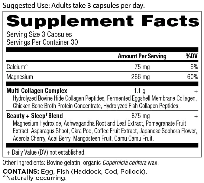 Ancient Nutrition Collagen Pills for Hair, Skin & Nails — Beauty + Sleep Formula (90 Count) - Image 3