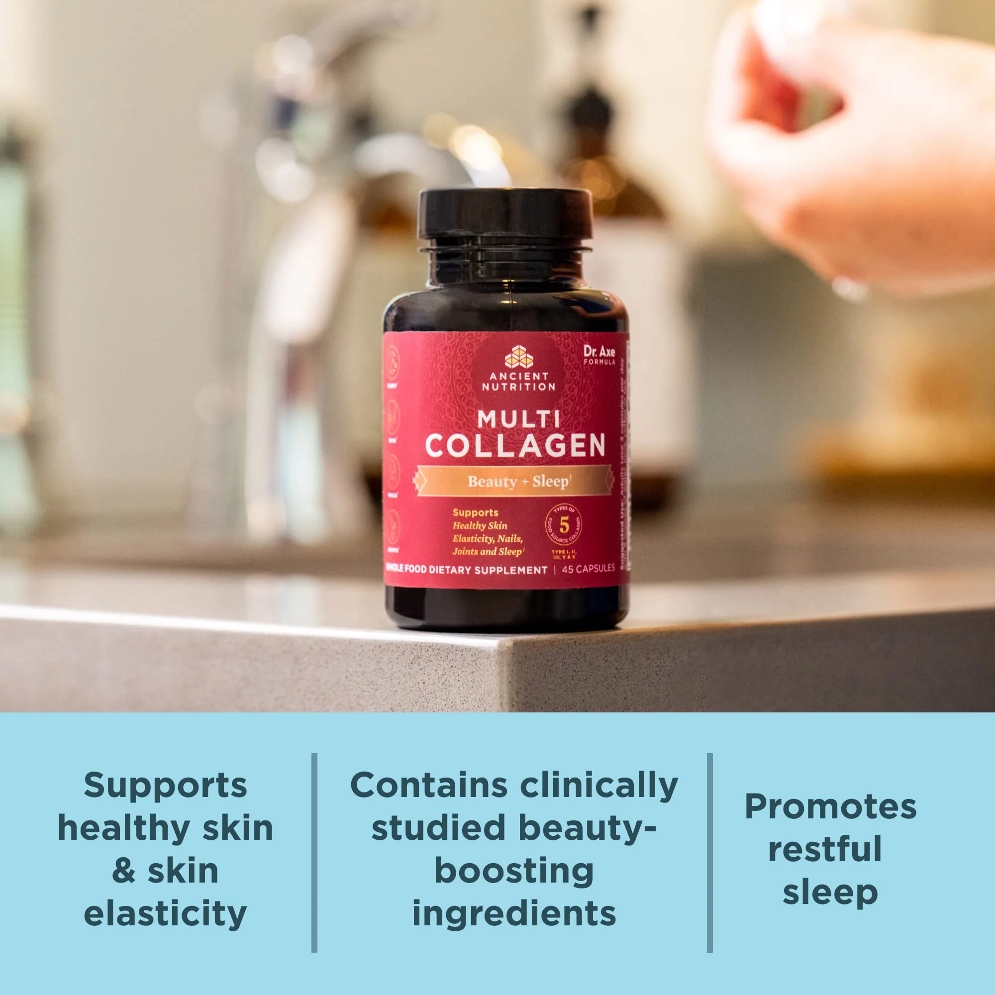 Ancient Nutrition Collagen Pills for Hair, Skin & Nails — Beauty + Sleep Formula (90 Count) - Image 5