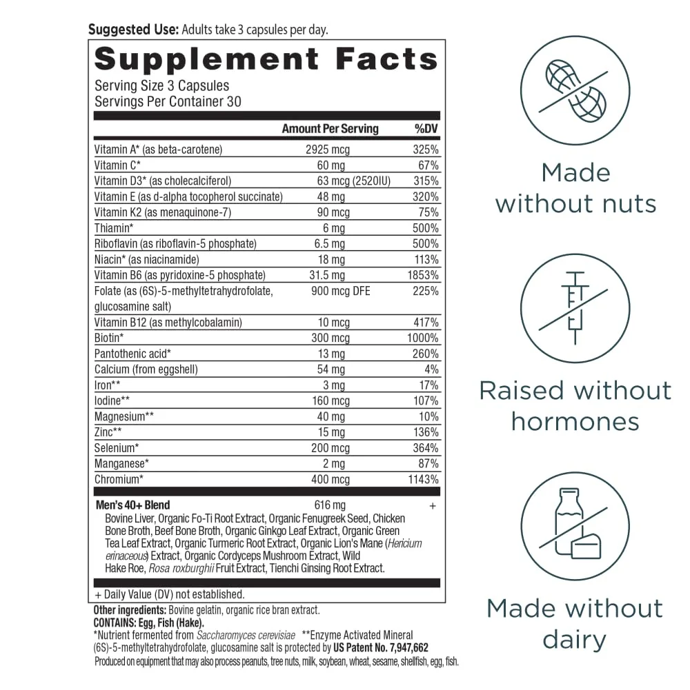 Ancient Nutrition Multivitamin for Men 40+ – 90 Count (3 Day) - Image 3