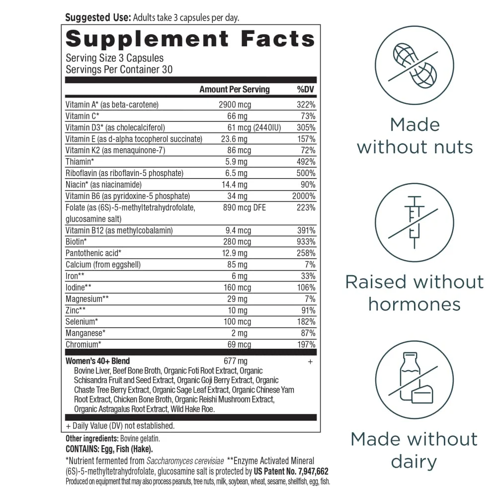 Ancient Nutrition Multivitamin for Women 40+ – Immune Support & Bone Health, 90 Capsules - Image 3