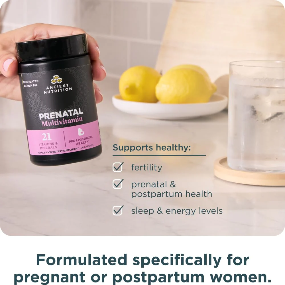 Ancient Nutrition Prenatal Vitamins – Multivitamin for Women with Folate, Iron, B12, Magnesium, Vitamin C – 90 Count - Image 5