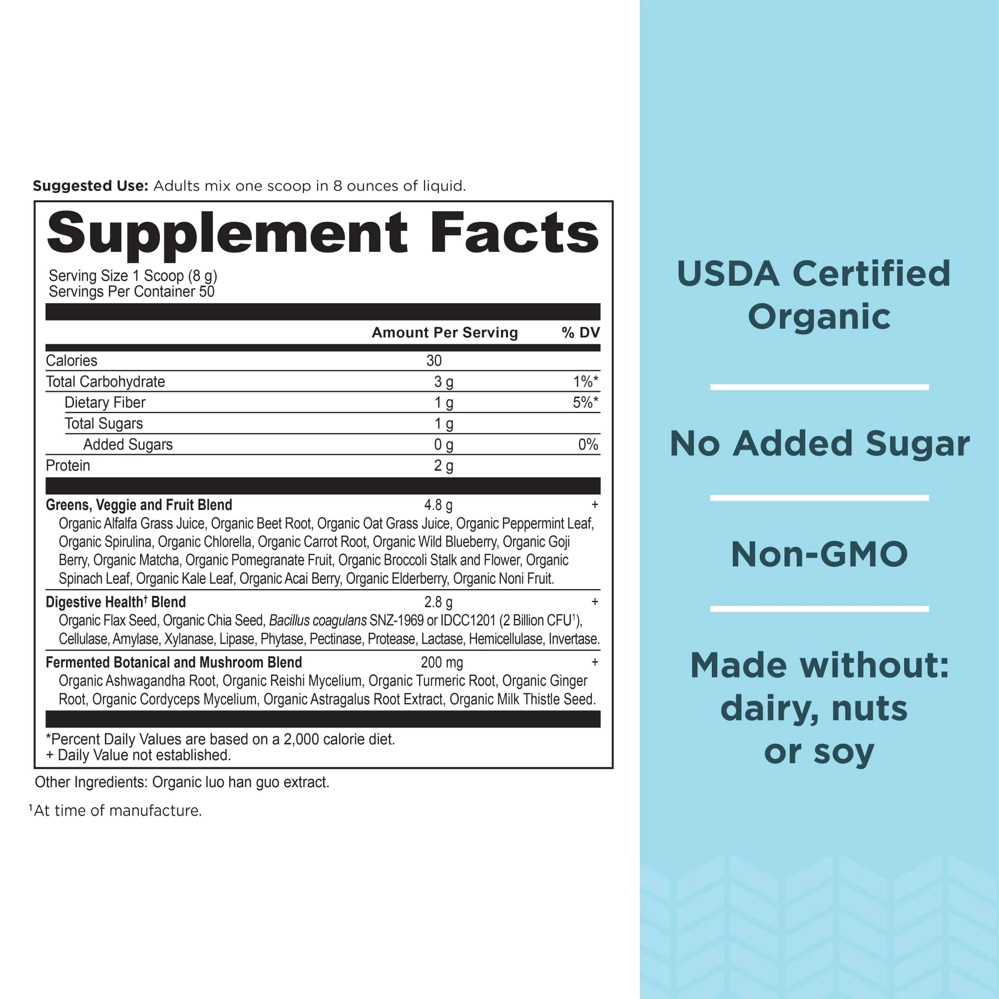 Ancient Nutrition Super Greens Powder – Organic Probiotic Superfood with Spirulina, Chlorella & Matcha | 50 Servings - Image 3