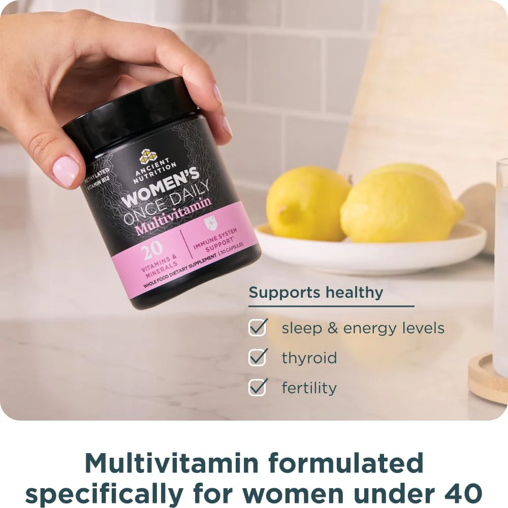 Ancient Nutrition Women’s Multivitamin – Once Daily (30 Count) with Methlyated Vitamin B, C, K2, Magnesium, Folate & Iron - Image 5