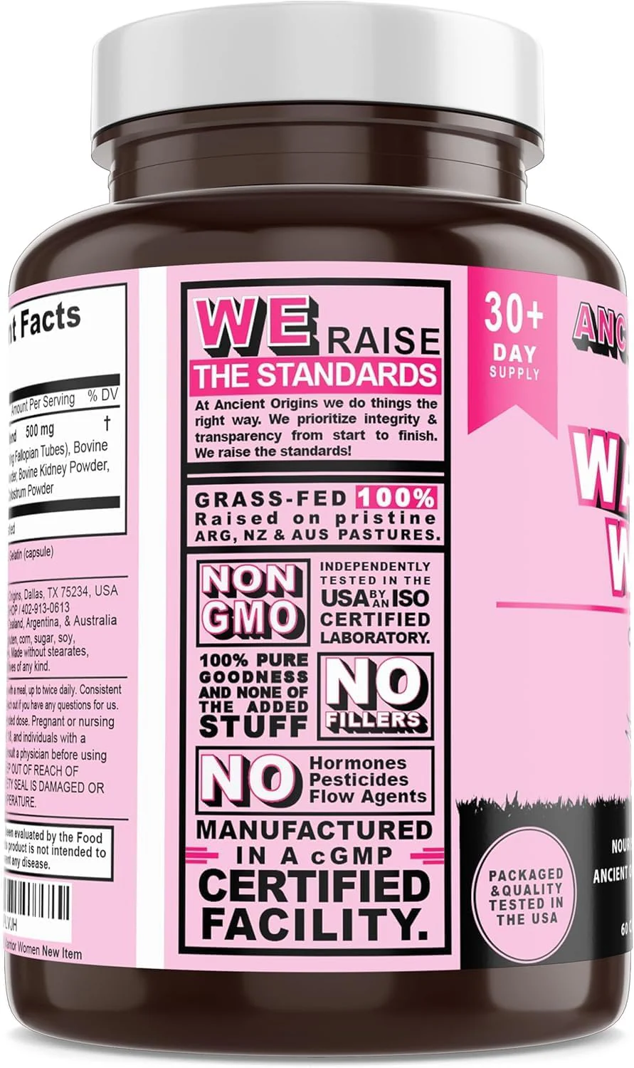 Ancient Origins Female-Optimized Beef Organ Superfood (60 x 500 mg) – Grass-Fed, Pasture-Raised - Image 8