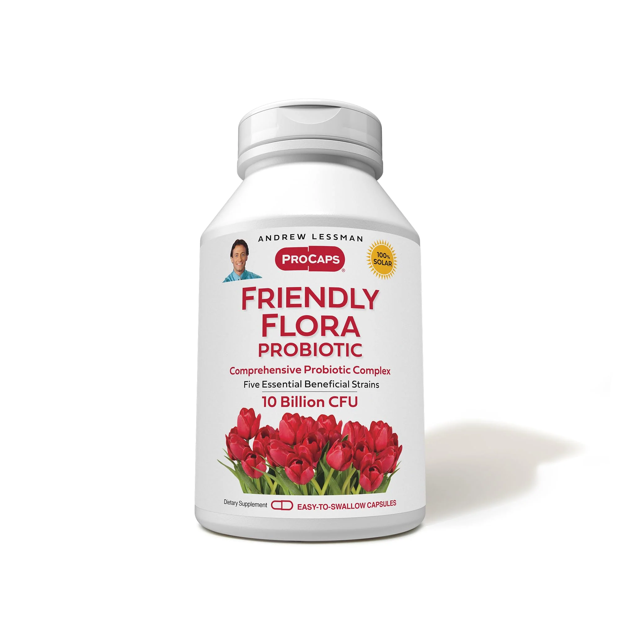 ANDREW LESSMAN Friendly Flora Probiotic 10B CFU | 5 Strains | 180 Capsules