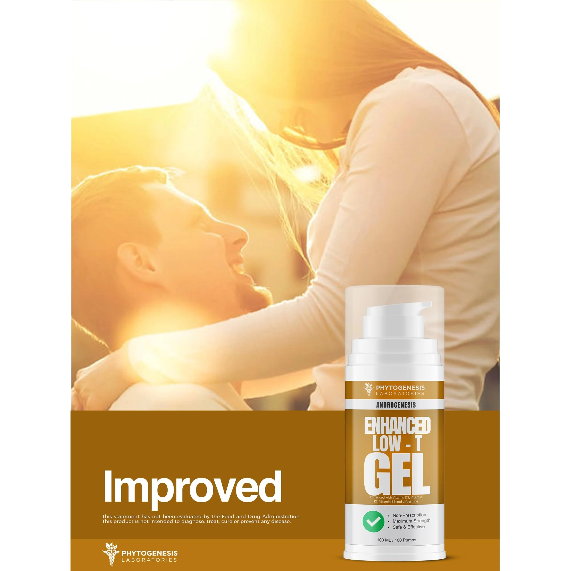 ANDROGENESIS Enhanced Formula – Low T Support Gel | T Booster for Men | D3, K2, B6, L-Arginine - Image 2