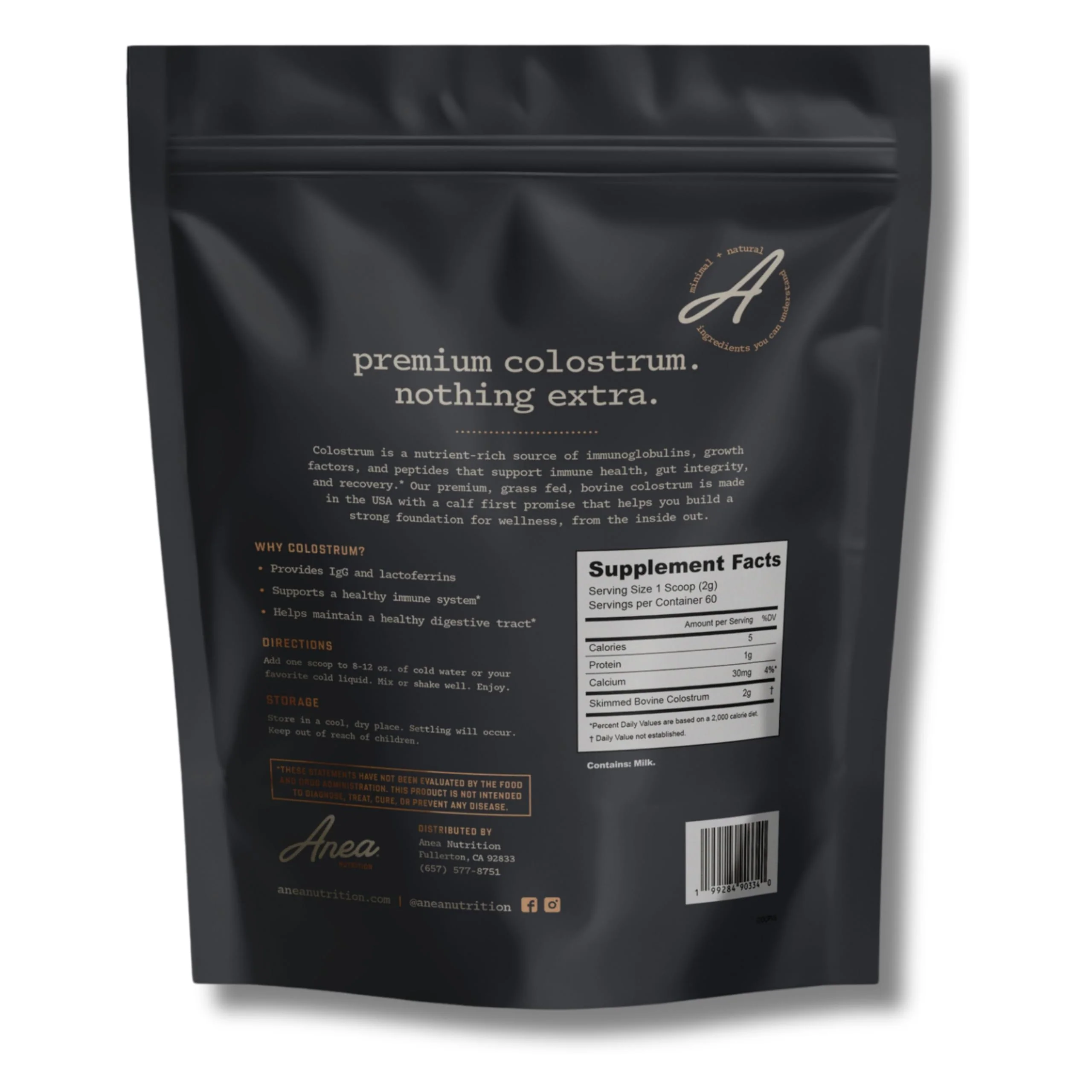 Anea Colostrum Unflavored – Immune & Gut Health Support | Made in USA | GMP Facility - Image 2