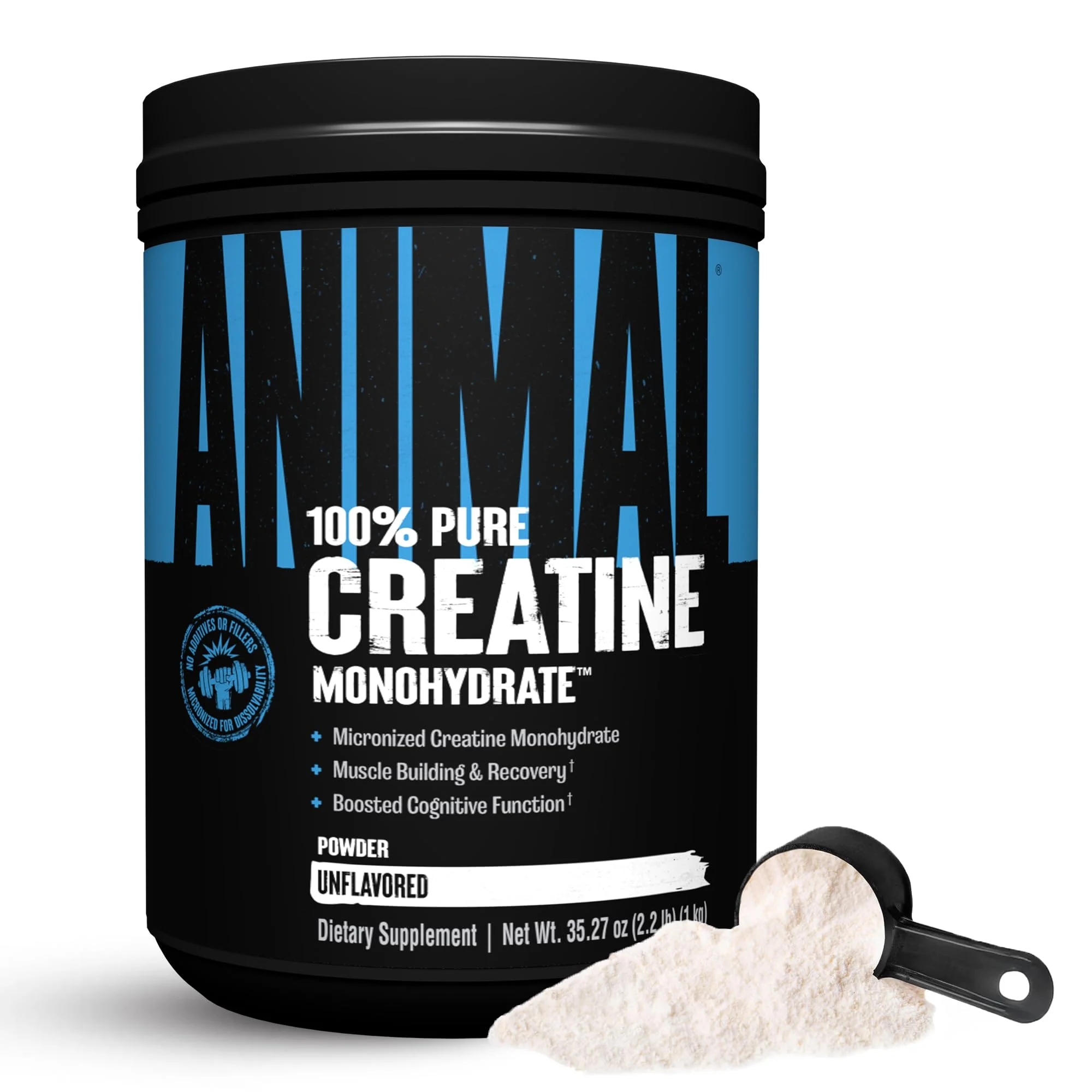 Animal Creatine Monohydrate Powder – 5g per Serving, Unflavored, 1kg