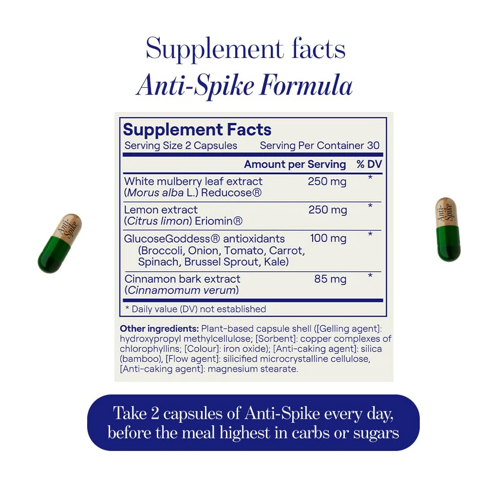 Anti-Spike Formula by The Glucose Goddess - Supports Healthy Blood Sugar Within Normal Range | Vegan | Gluten-Free | 60 Capsules - Image 16