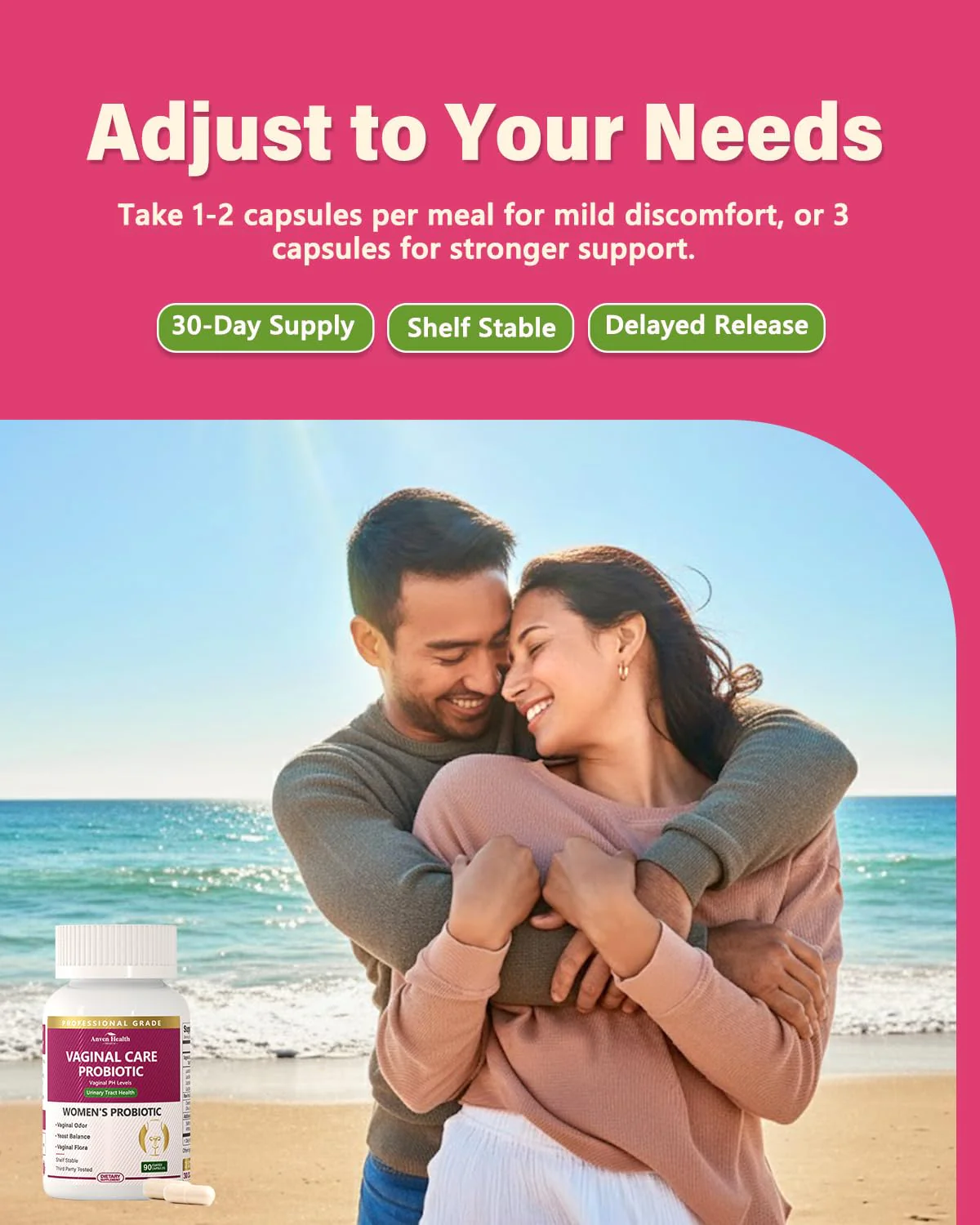 Anven Health Vaginal Probiotics for Women – 60B Probiotic + Prebiotic, pH Balance, Cranberry, Saffron & Chasteberry, 270 Caps - Image 6