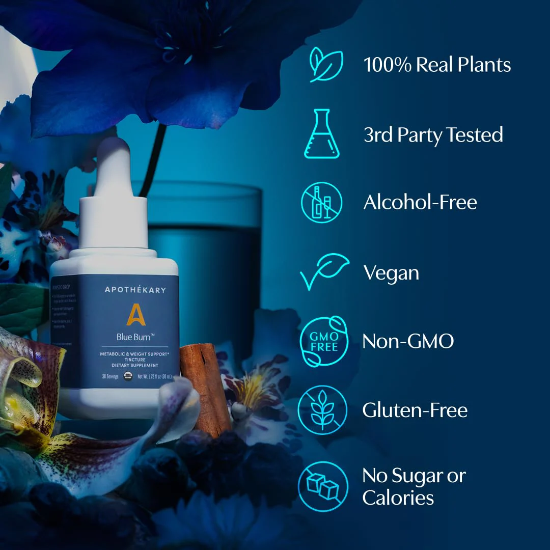 Apothékary Blue Burn Herbal Drops – Metabolism & Weight Management, Made in USA - Image 13