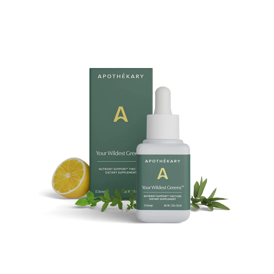 Apothékary Your Wildest Greens Herbal Liquid Drops – All-in-One Daily Superfood (15 Servings, 1.22oz) | 100% Plant-Based