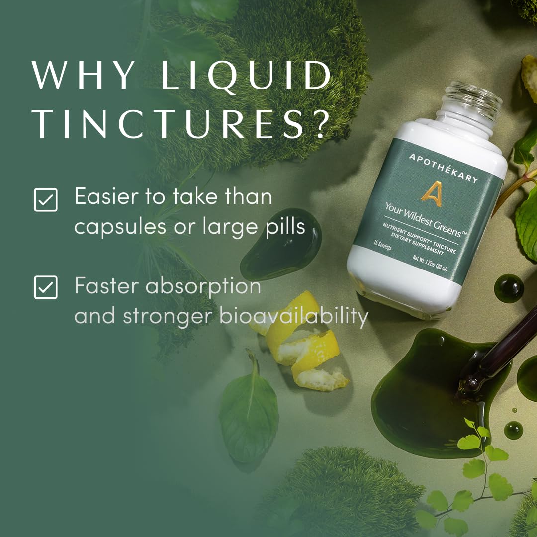 Apothékary Your Wildest Greens Herbal Liquid Drops – All-in-One Daily Superfood (15 Servings, 1.22oz) | 100% Plant-Based - Image 5