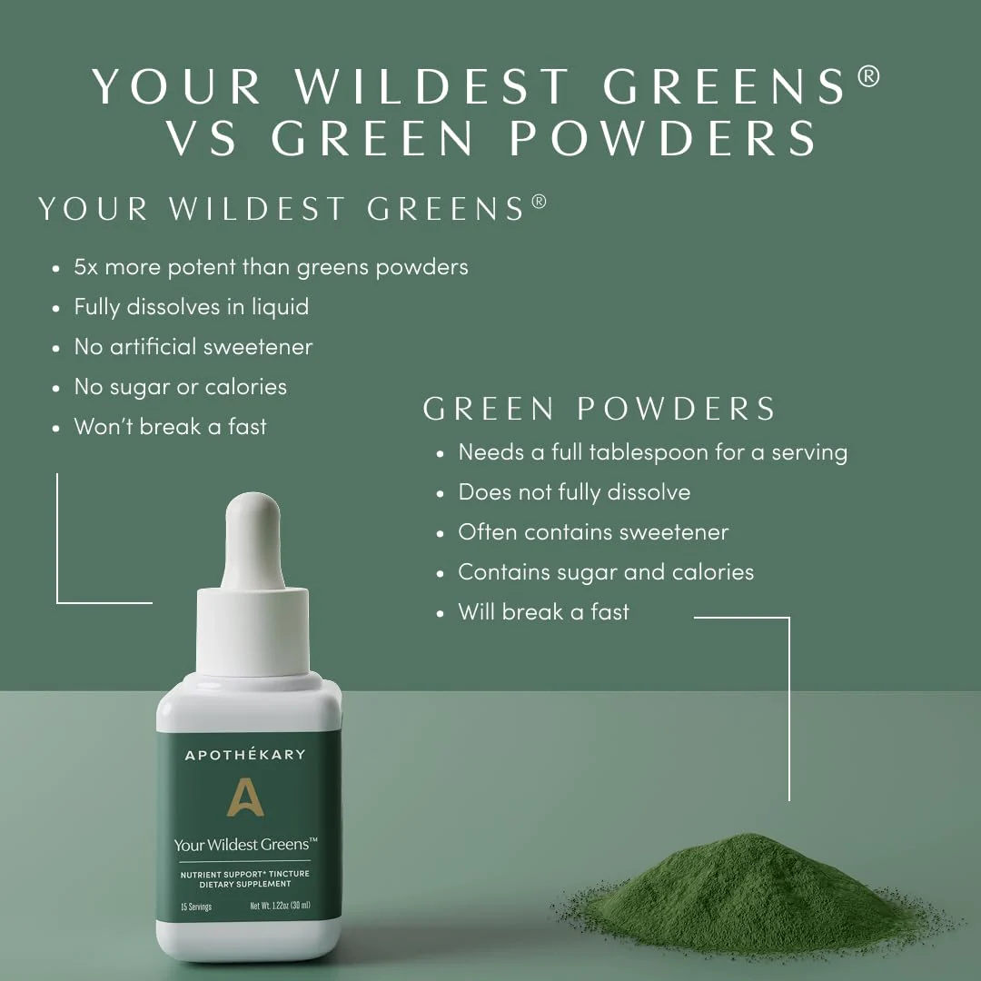 Apothékary Your Wildest Greens Herbal Liquid Drops – All-in-One Daily Superfood (15 Servings, 1.22oz) | 100% Plant-Based - Image 7