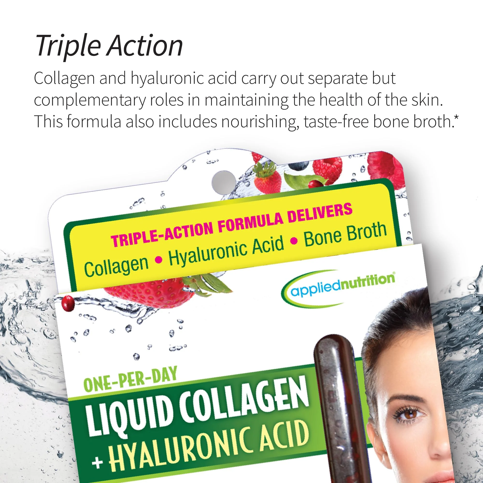 Applied Nutrition Liquid Collagen + Hyaluronic Acid – Skin & Nail Restoration (30 Servings, Pack of 3, Mixed Berry) - Image 6
