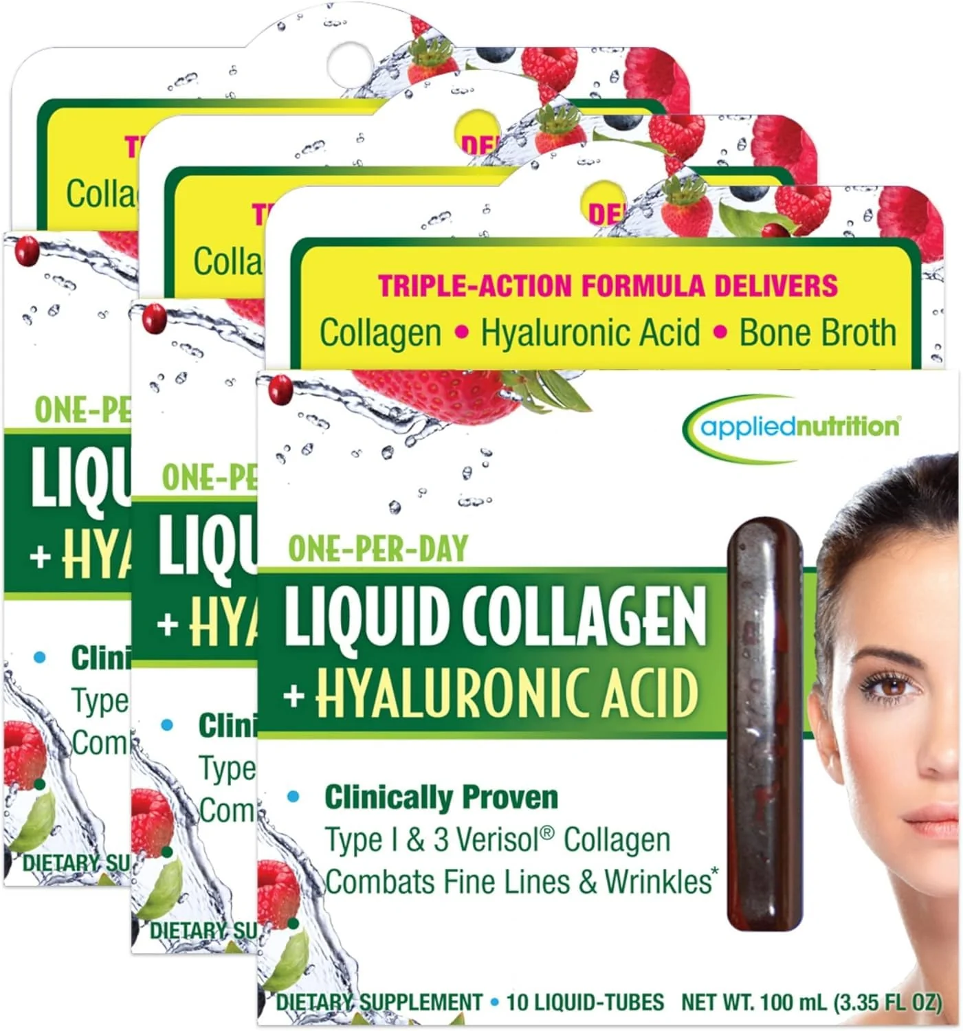 Applied Nutrition Liquid Collagen + Hyaluronic Acid – Skin & Nail Restoration (30 Servings, Pack of 3, Mixed Berry) - Image 8