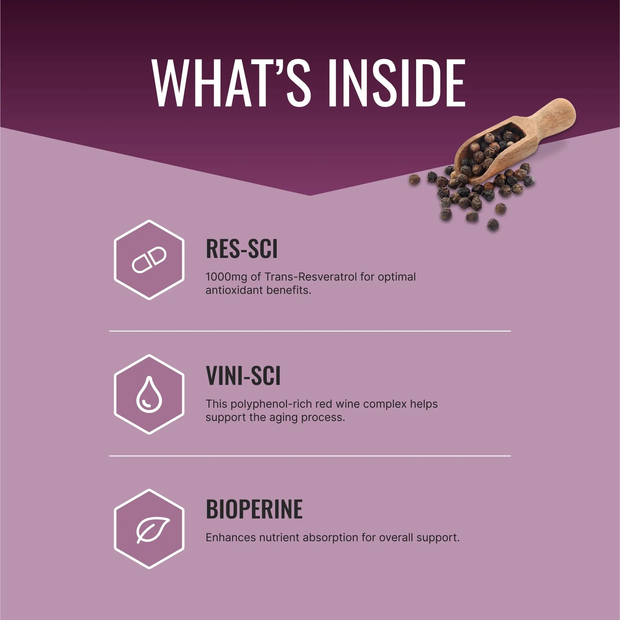 Approved Science® Resveratrol 1000 mg Trans-Resveratrol | 60 Vegan Capsules | Bioperine® | 98% Purity - Image 2