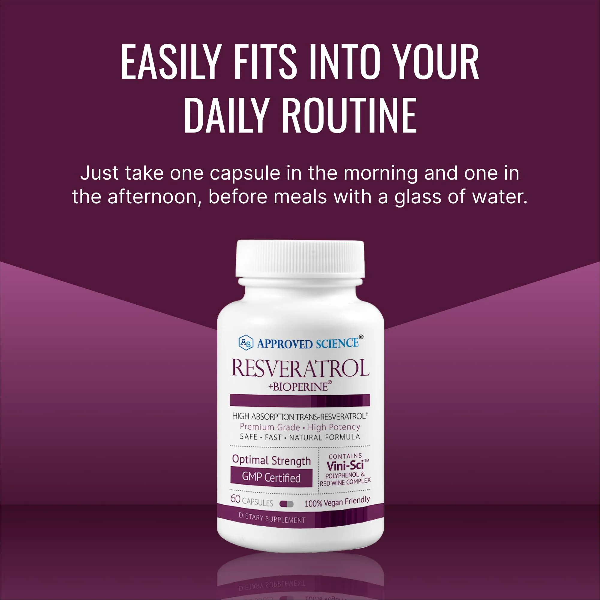 Approved Science® Resveratrol 1000 mg Trans-Resveratrol | 60 Vegan Capsules | Bioperine® | 98% Purity - Image 6
