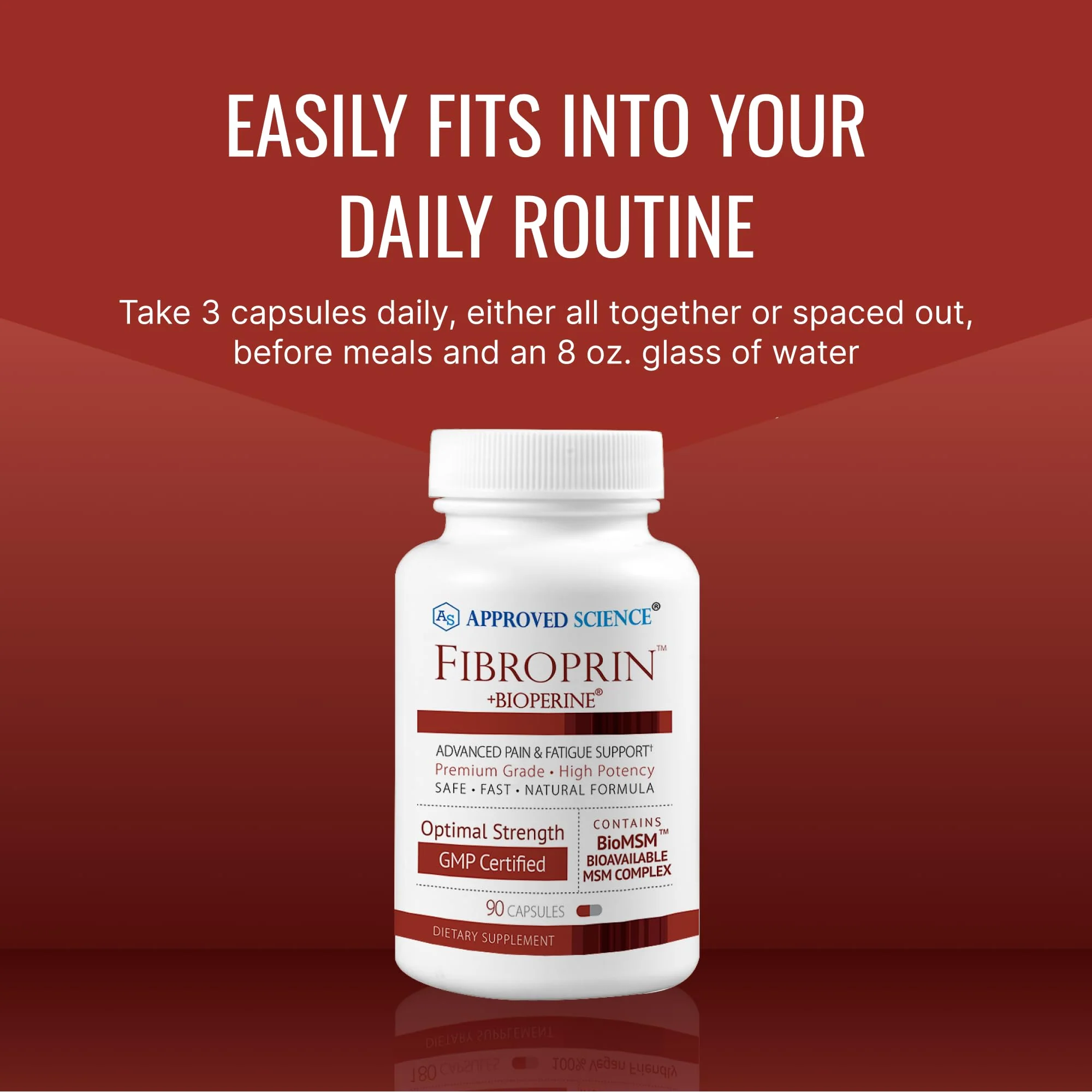 Approved Science Fibroprin - Ease Nerve & Muscle Aches | 90 Capsules | Made in USA - Image 6