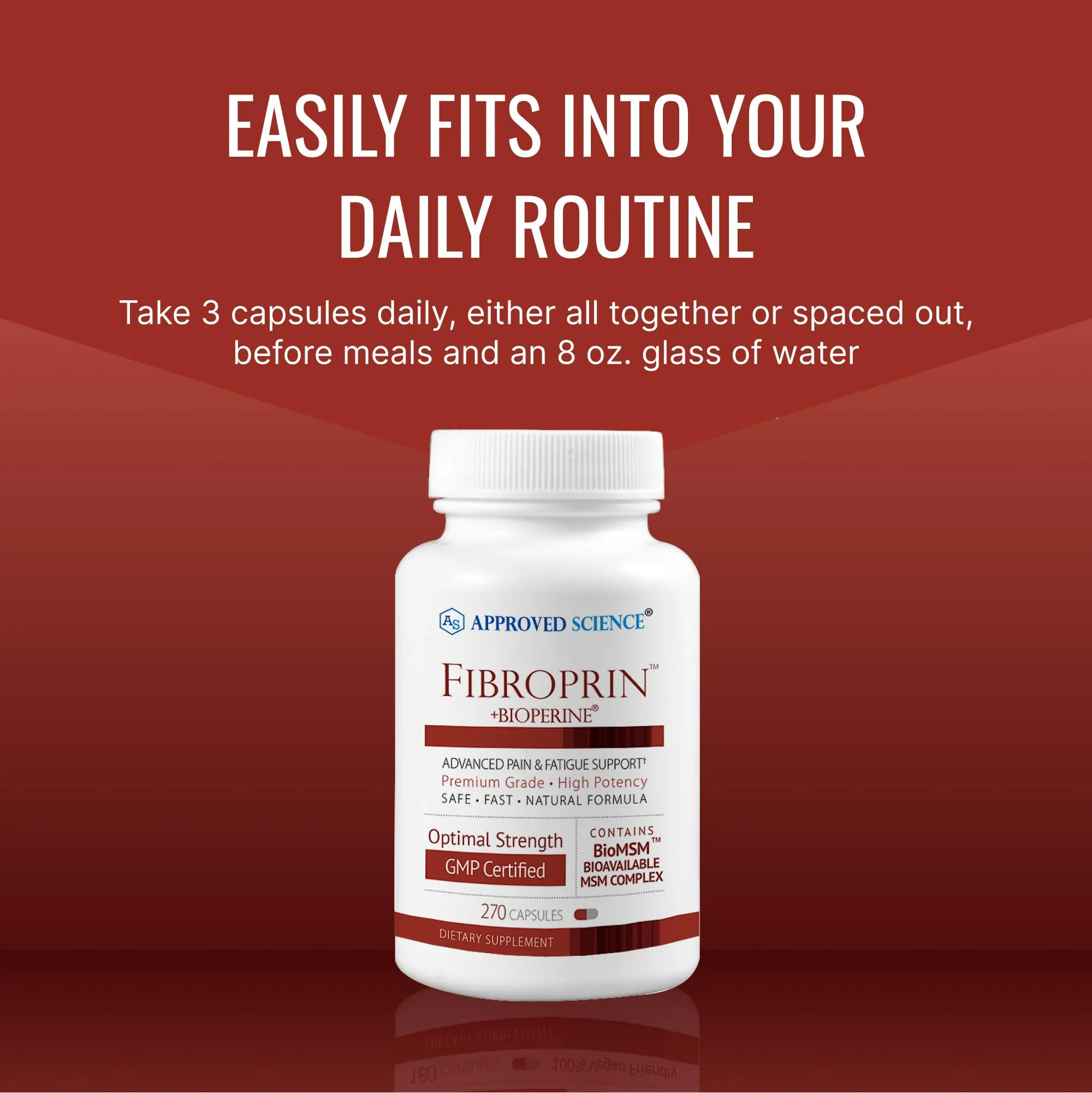 Approved Science Fibroprin - Ease Nerve & Muscle Aches, Improve Mobility, 270 Capsules, Made in USA - Image 6