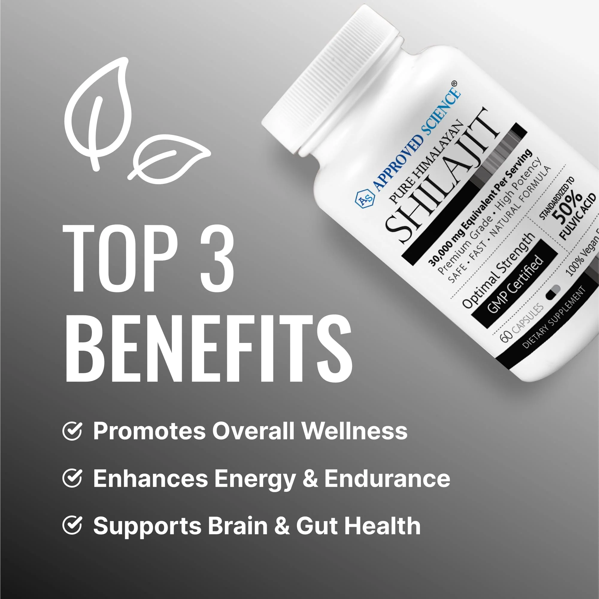 Approved Science Pure Himalayan Shilajit - 50% Fulvic Acid - 30:1 Extract - 60 Vegan Capsules | High-Potency Supplement - Image 3