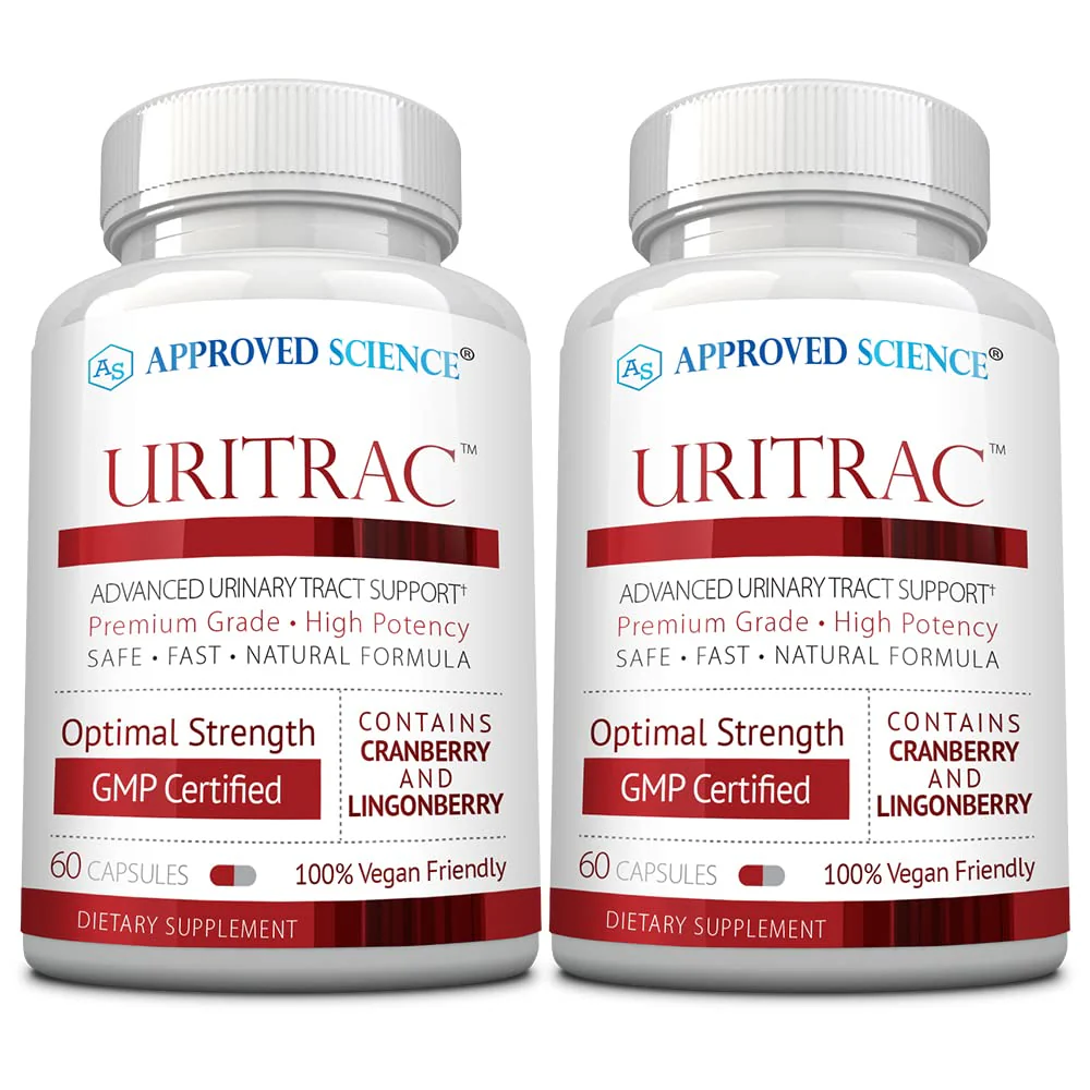 Approved Science Uritrac UTI Support - Cranberry, D-Mannose, Lingonberry | 60 Capsules Pack of 2