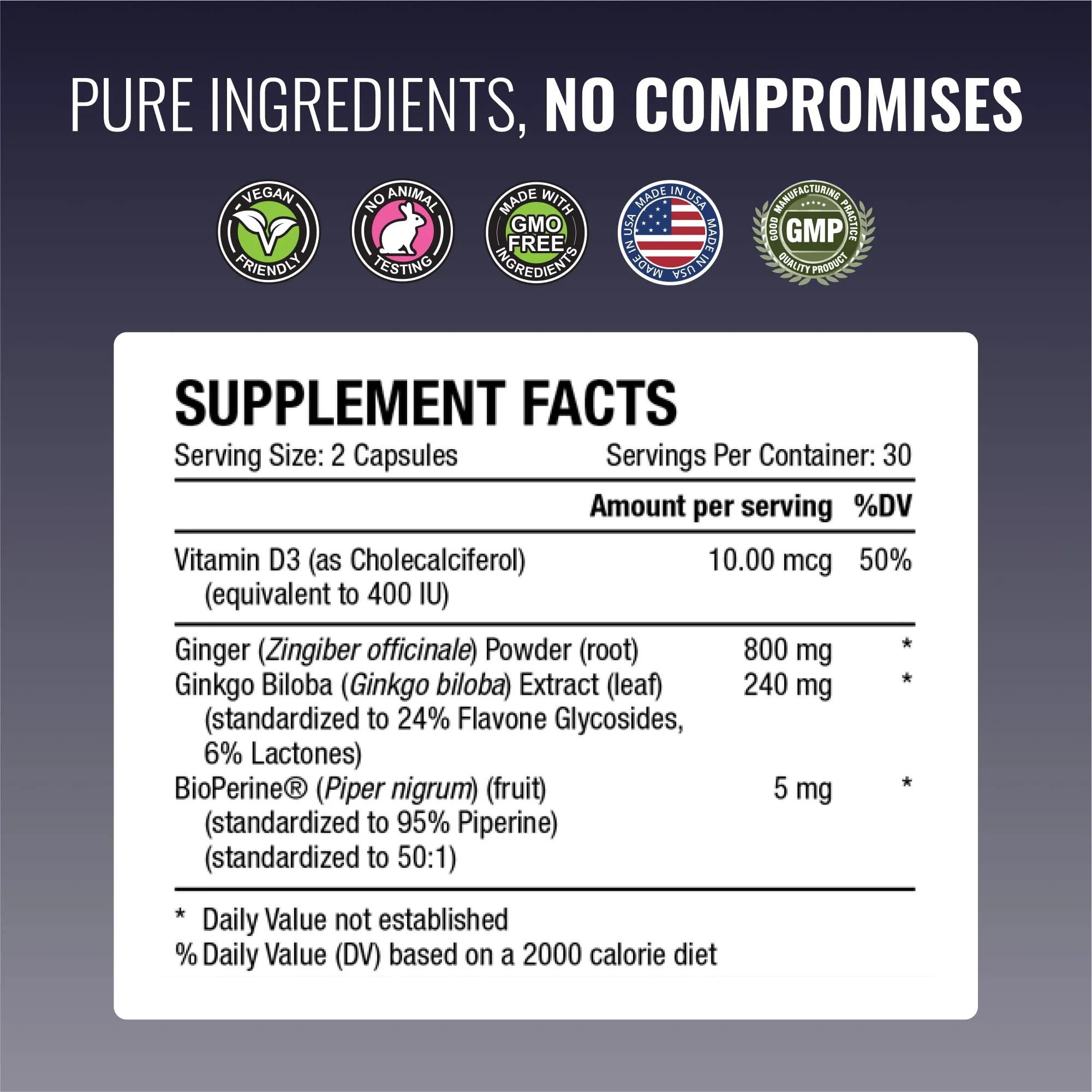 Approved Science VertiSyl – Ginkgo Biloba, Ginger, Vitamin D3, BioPerine | 60 Capsules, 1 Month Supply - Image 4