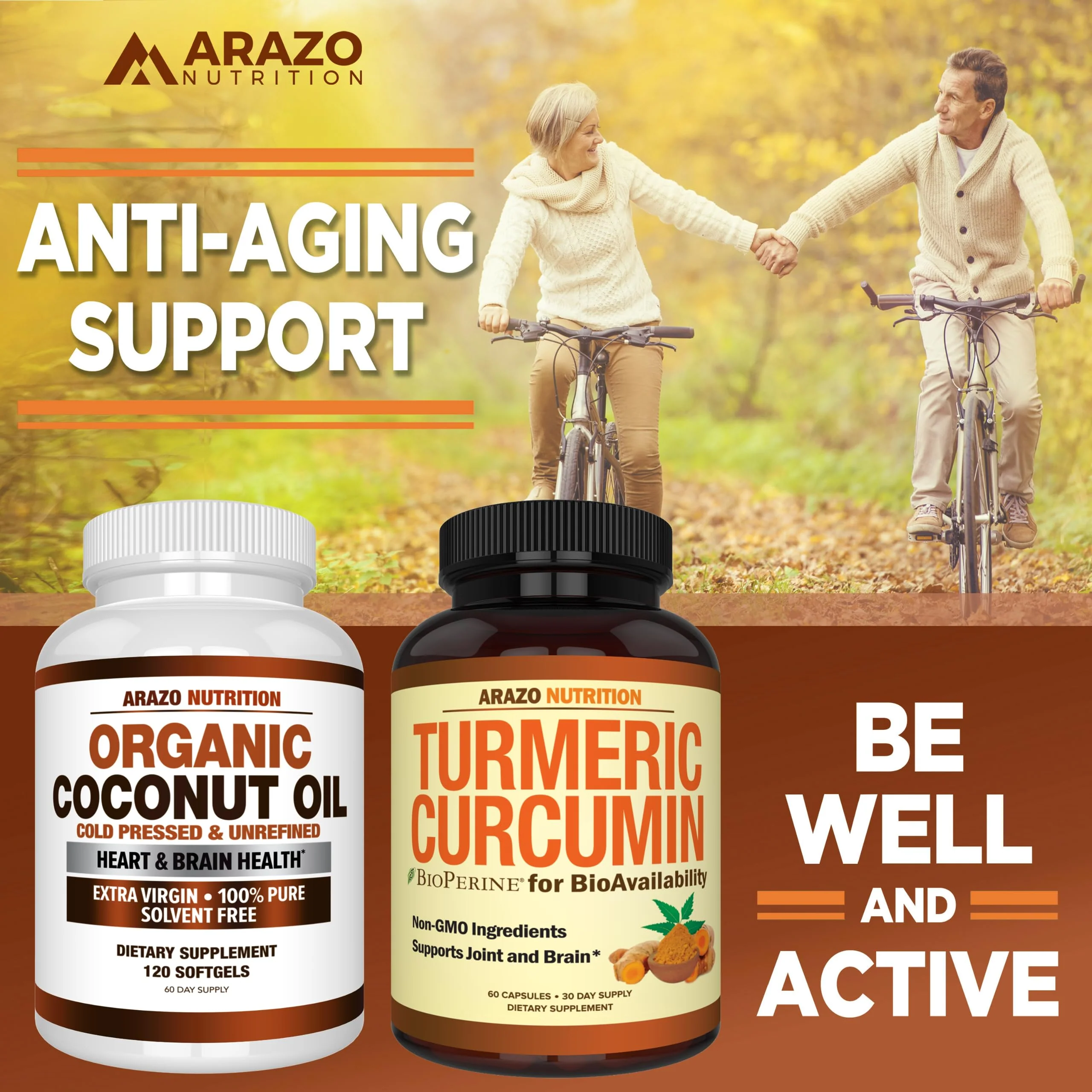 Arazo Nutrition Organic Coconut Oil 2000 MG | Extra Virgin Cold Pressed – 120 Softgels (Pack of 2) - Image 6