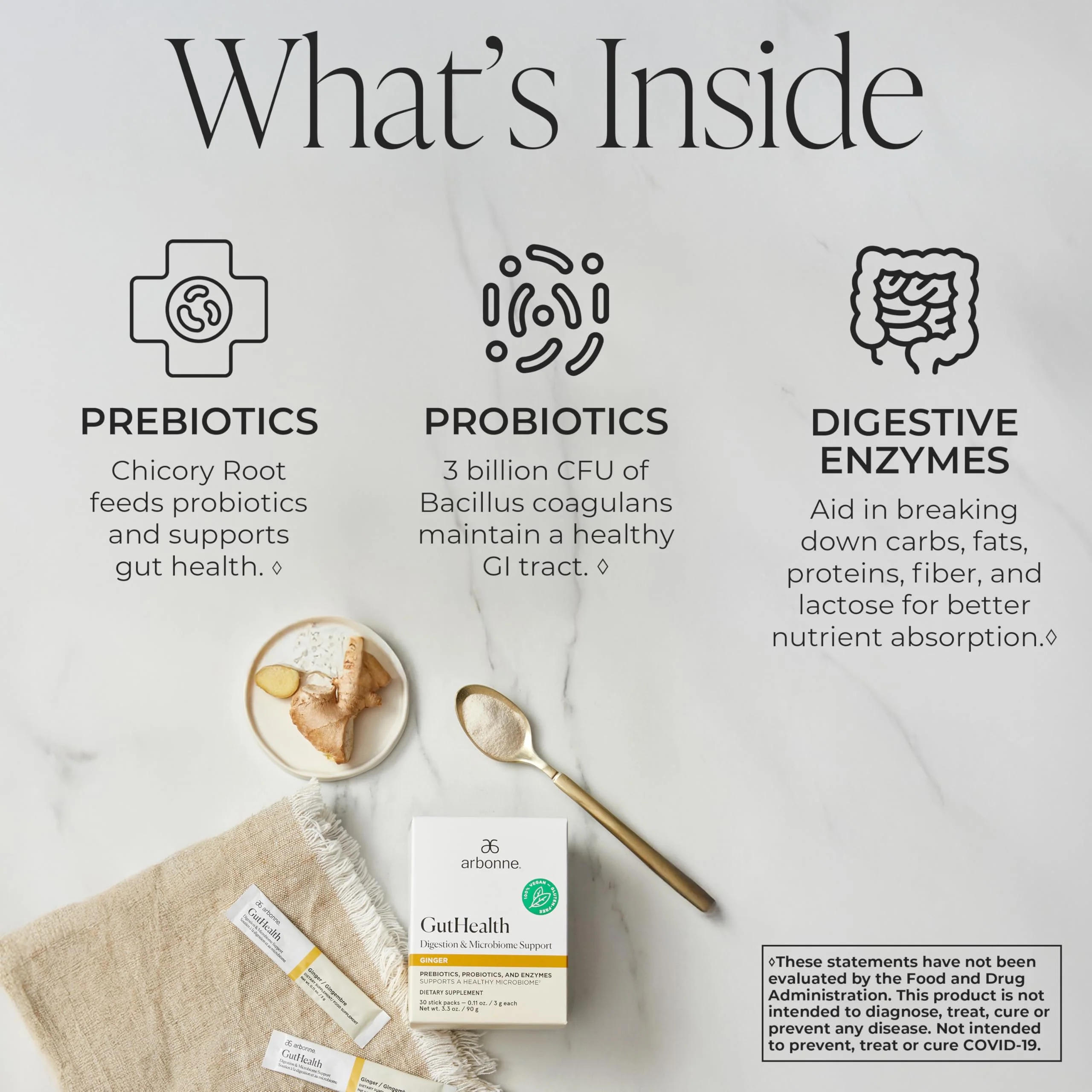 Arbonne Gut Health Digestion Support – Probiotic & Prebiotic Drink Mix with Enzymes - Image 3